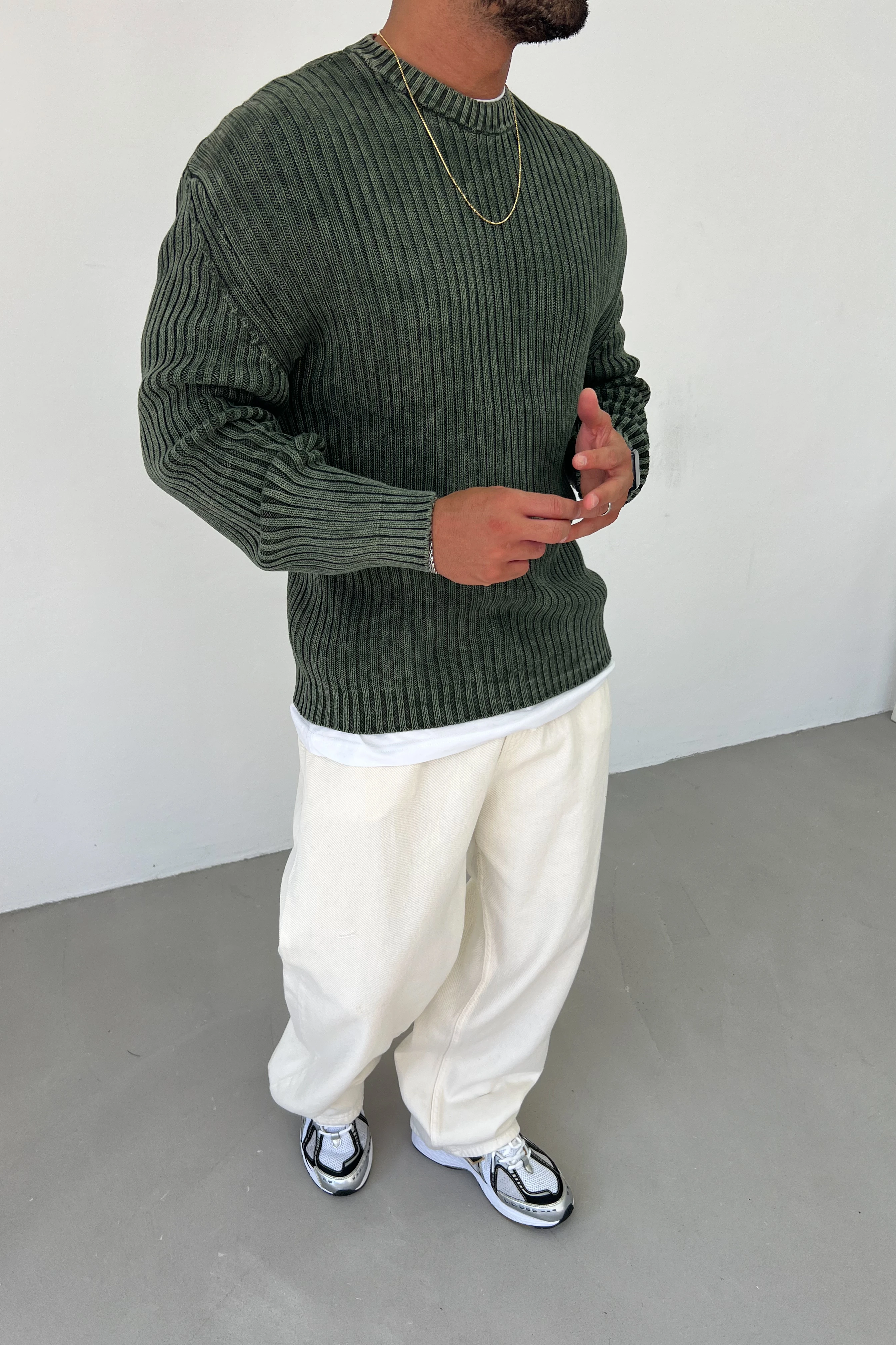 Yıkamalı Fitilli Oversize Sweatshirt 2609