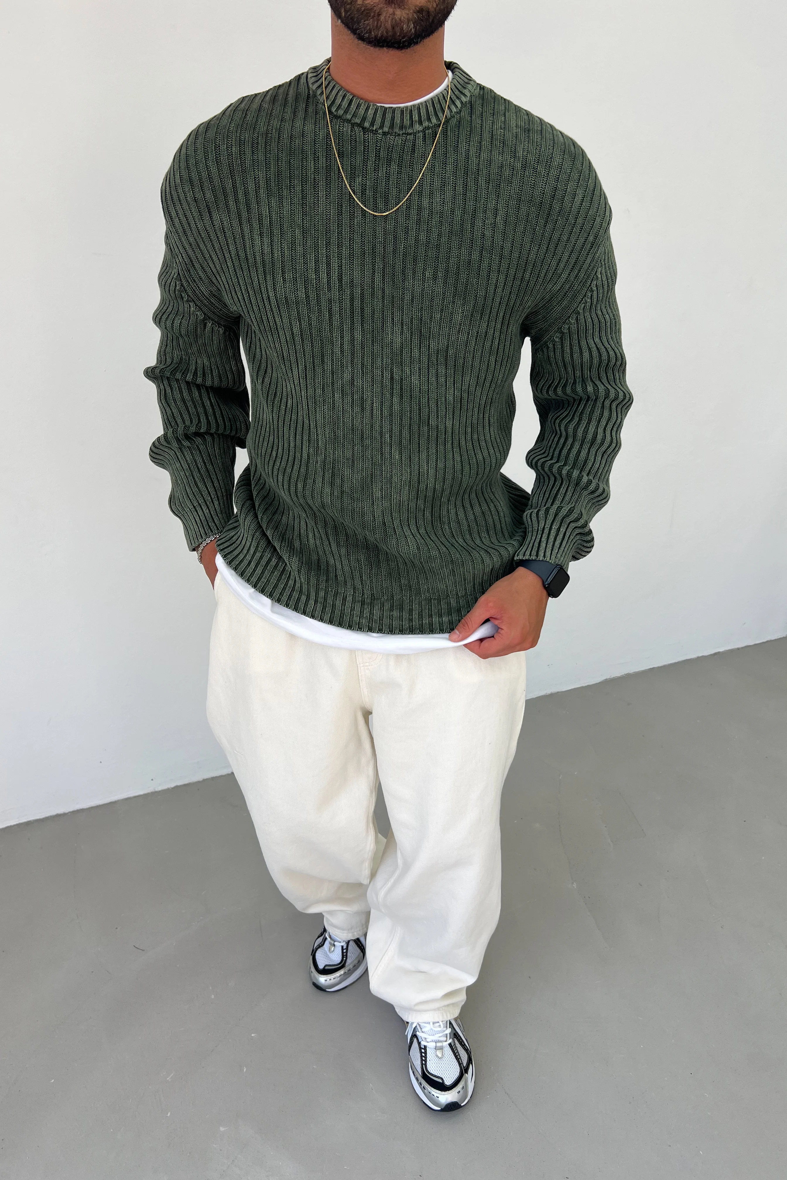 Yıkamalı Fitilli Oversize Sweatshirt 2609