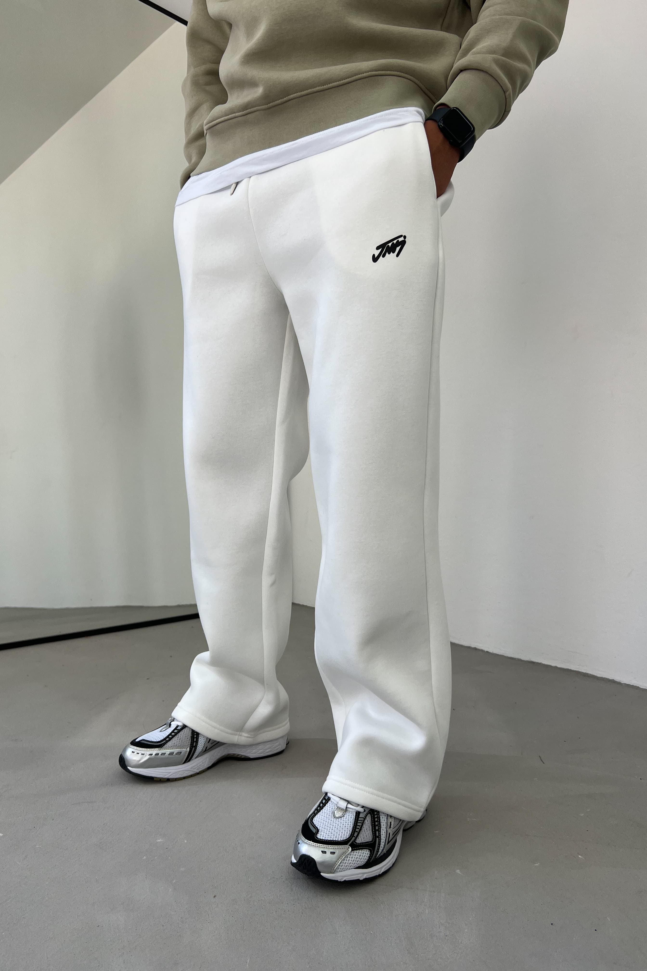 Jcy Yazı Detaylı Baggy Eşofman 26K102 - Beyaz