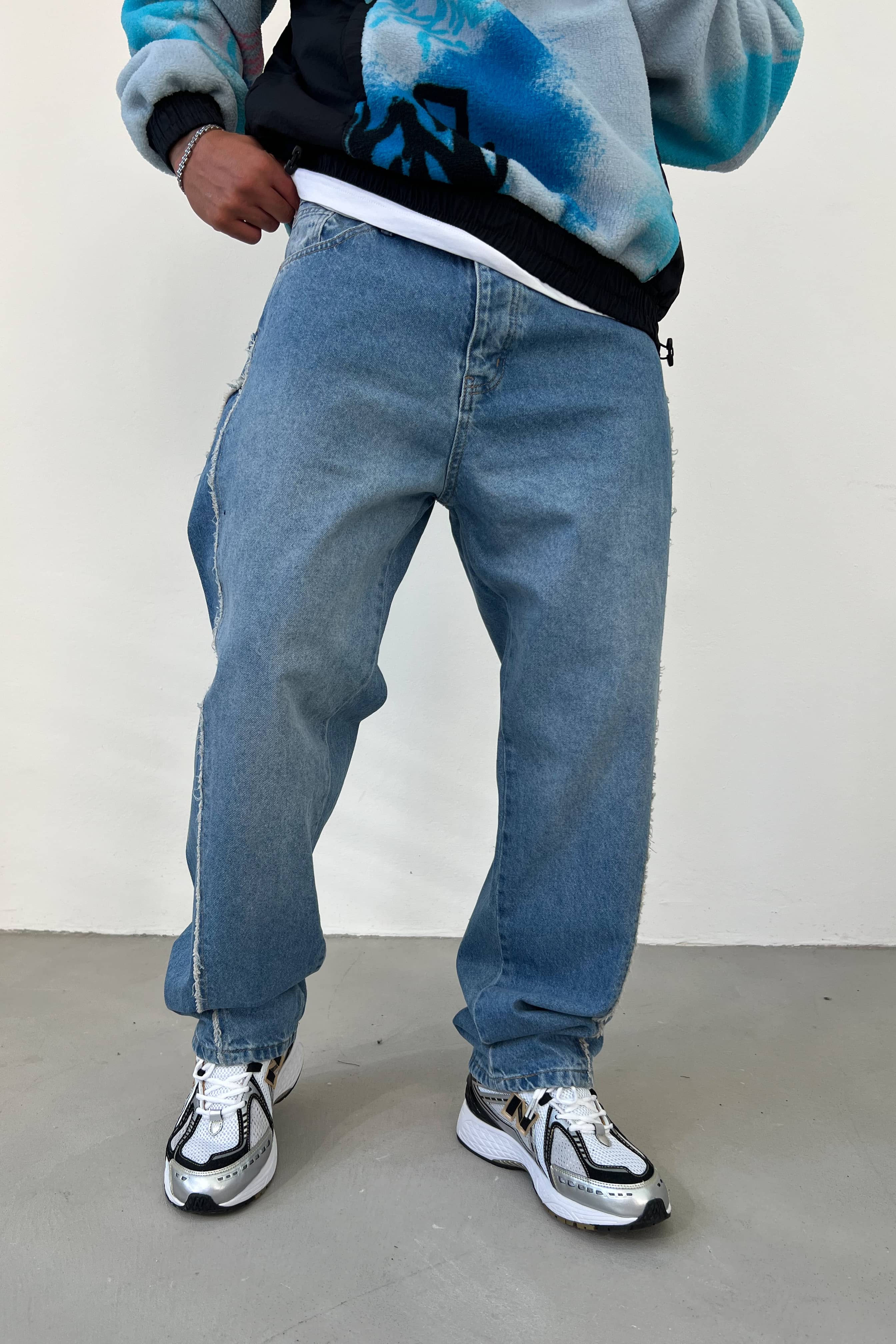 Özel Tasarım Baggy Pantolon 3015 - Mavi