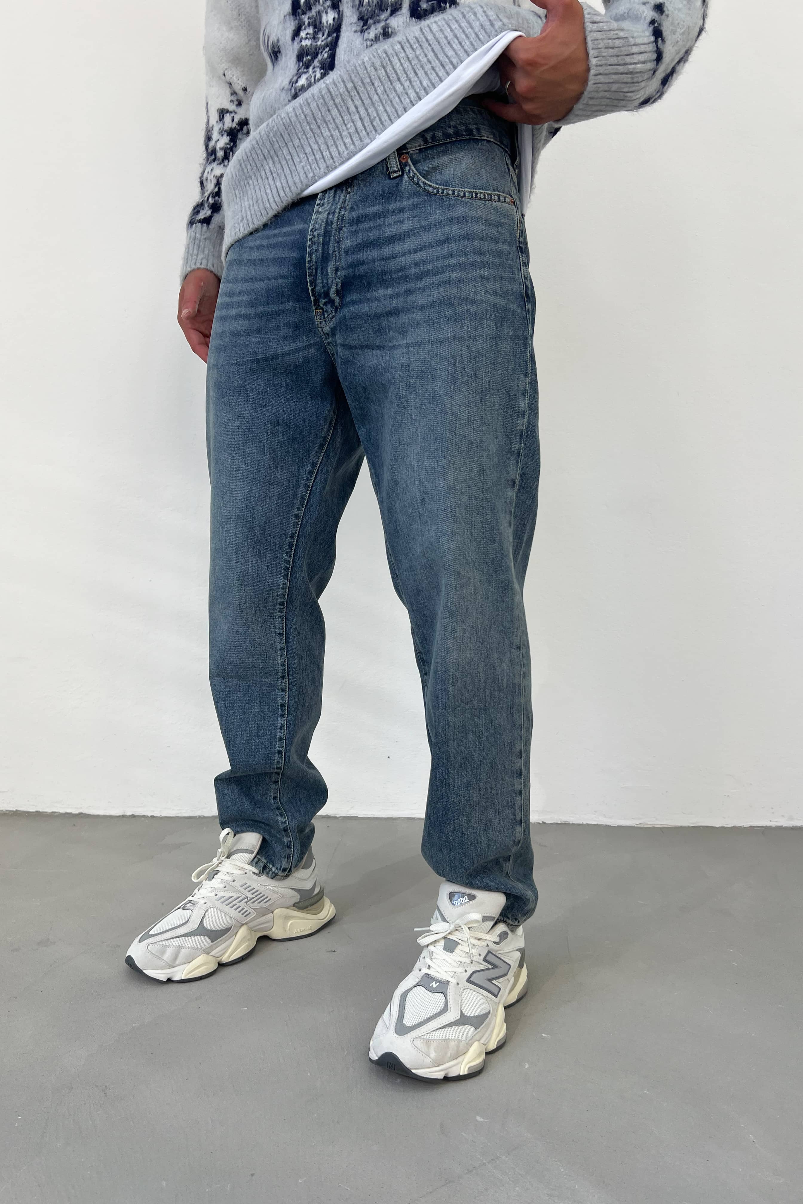 Eskitme Mavi Boyfriend Pantolon 16849-5