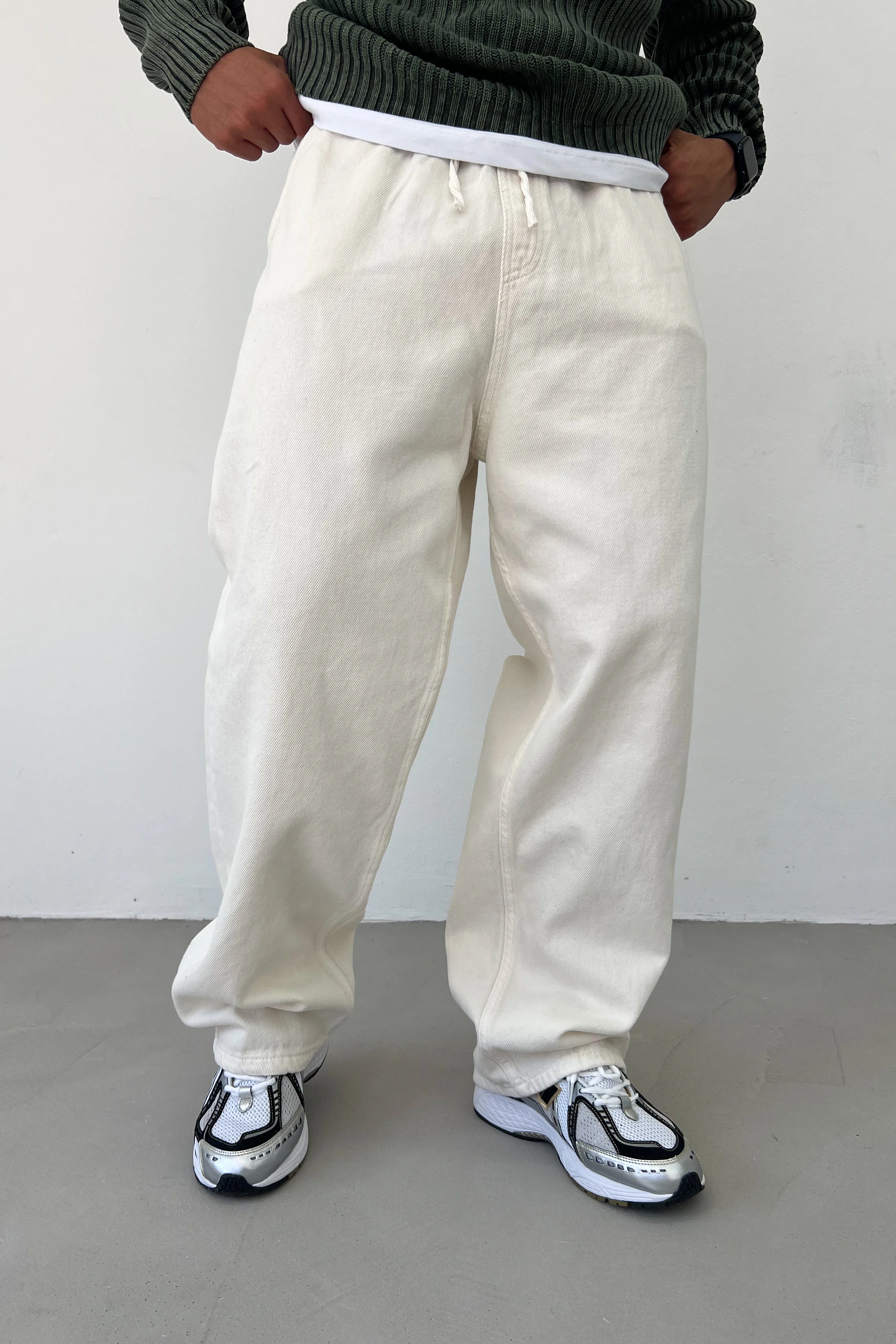 Beli Lastikli Gabardin Baggy Pantolon 2870