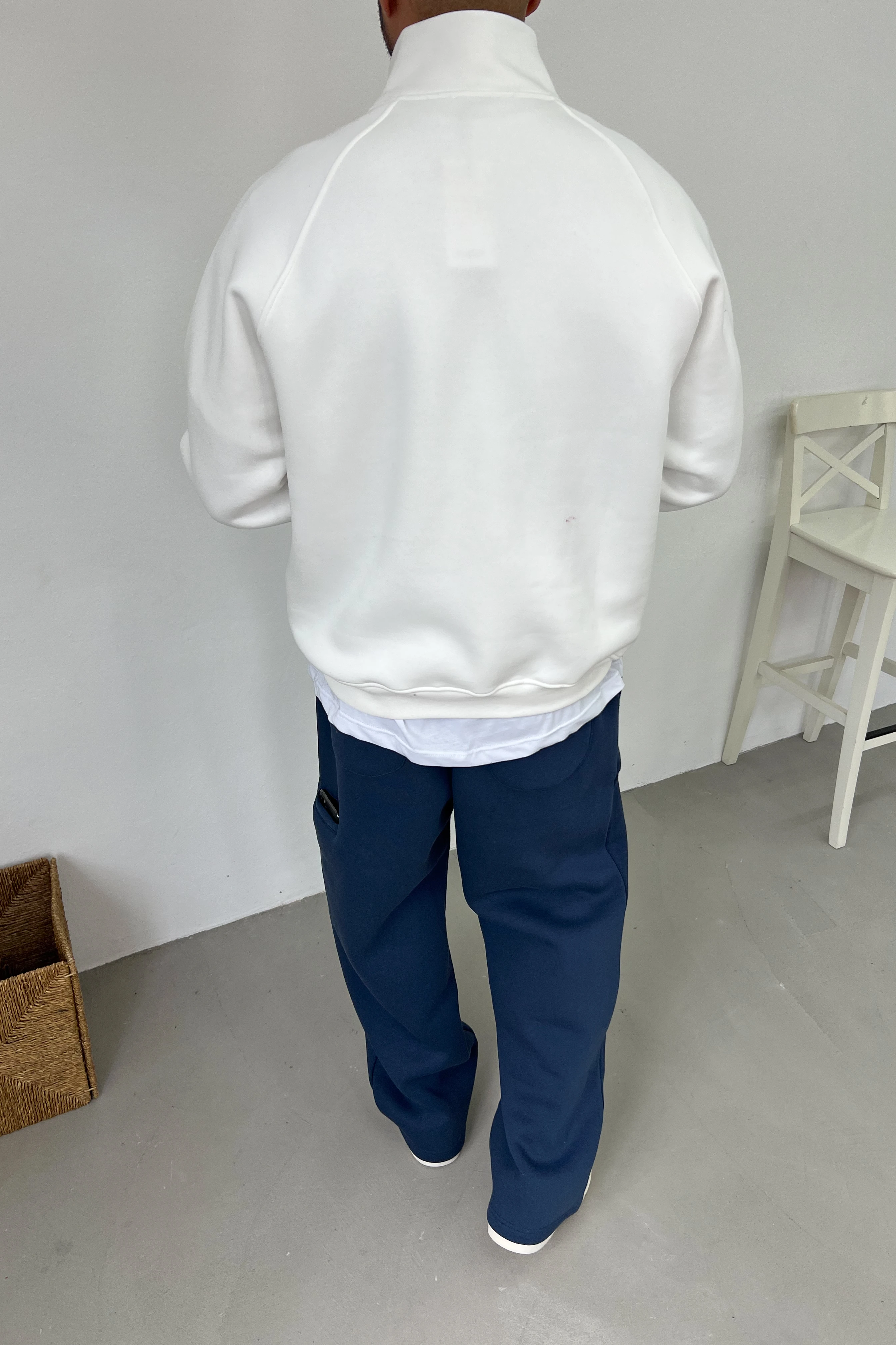 Fermuarlı Dik Yaka Oversize Sweatshirt 80-22