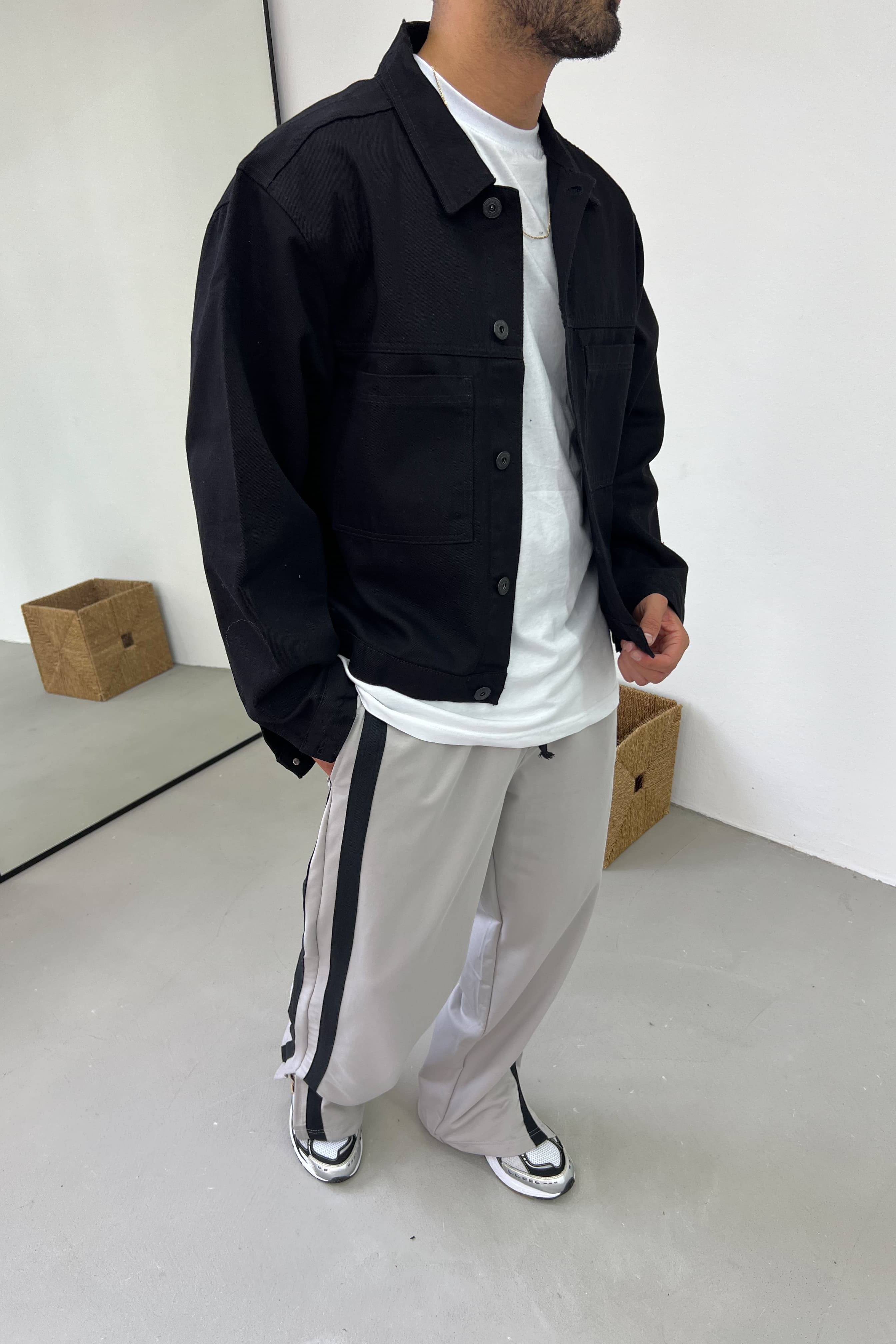 Gabardin Kumaş Oversize Bomber Ceket 7149