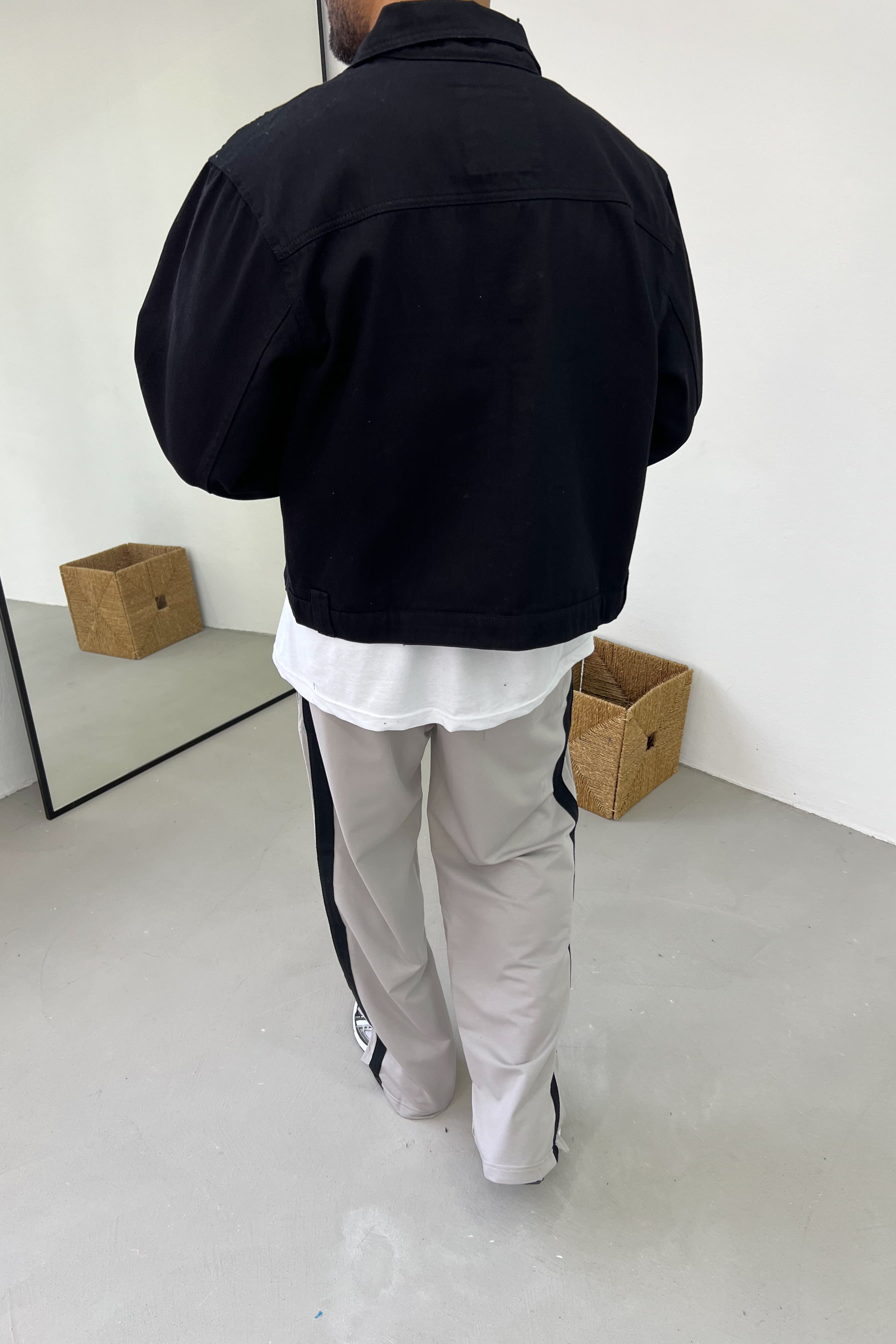 Gabardin Kumaş Oversize Bomber Ceket 7149