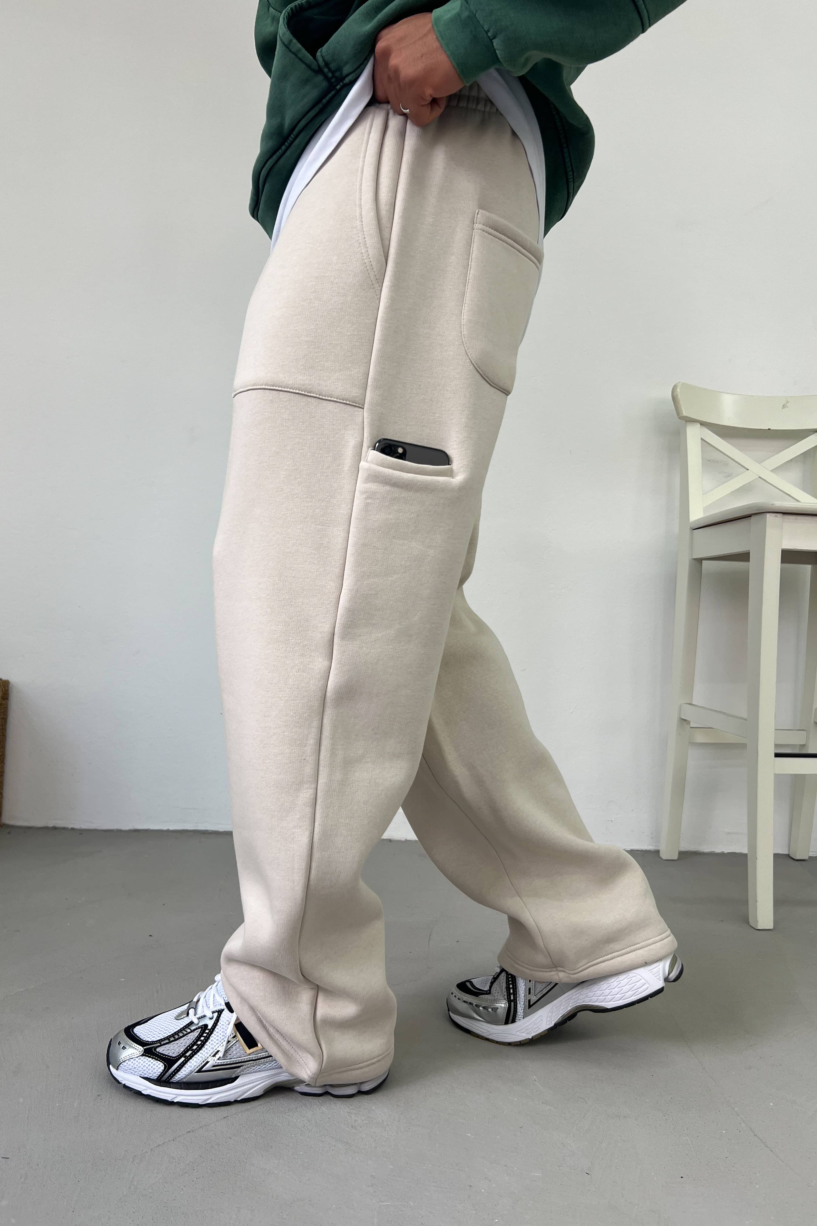 Özel Tasarım Baggy Eşofman B100-07 - Bej