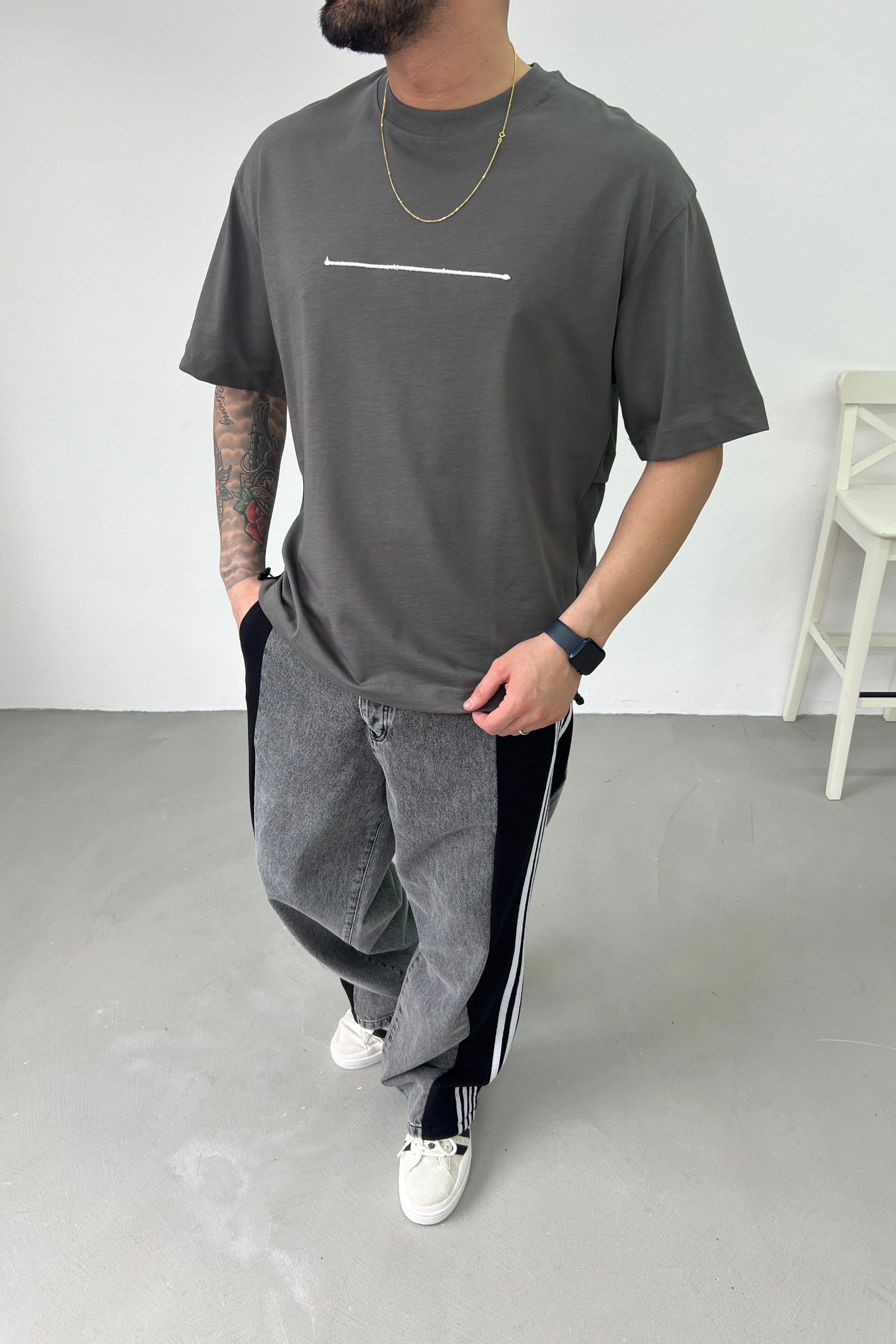 Etek Tel Lastikli Oversize Tshirt 1050