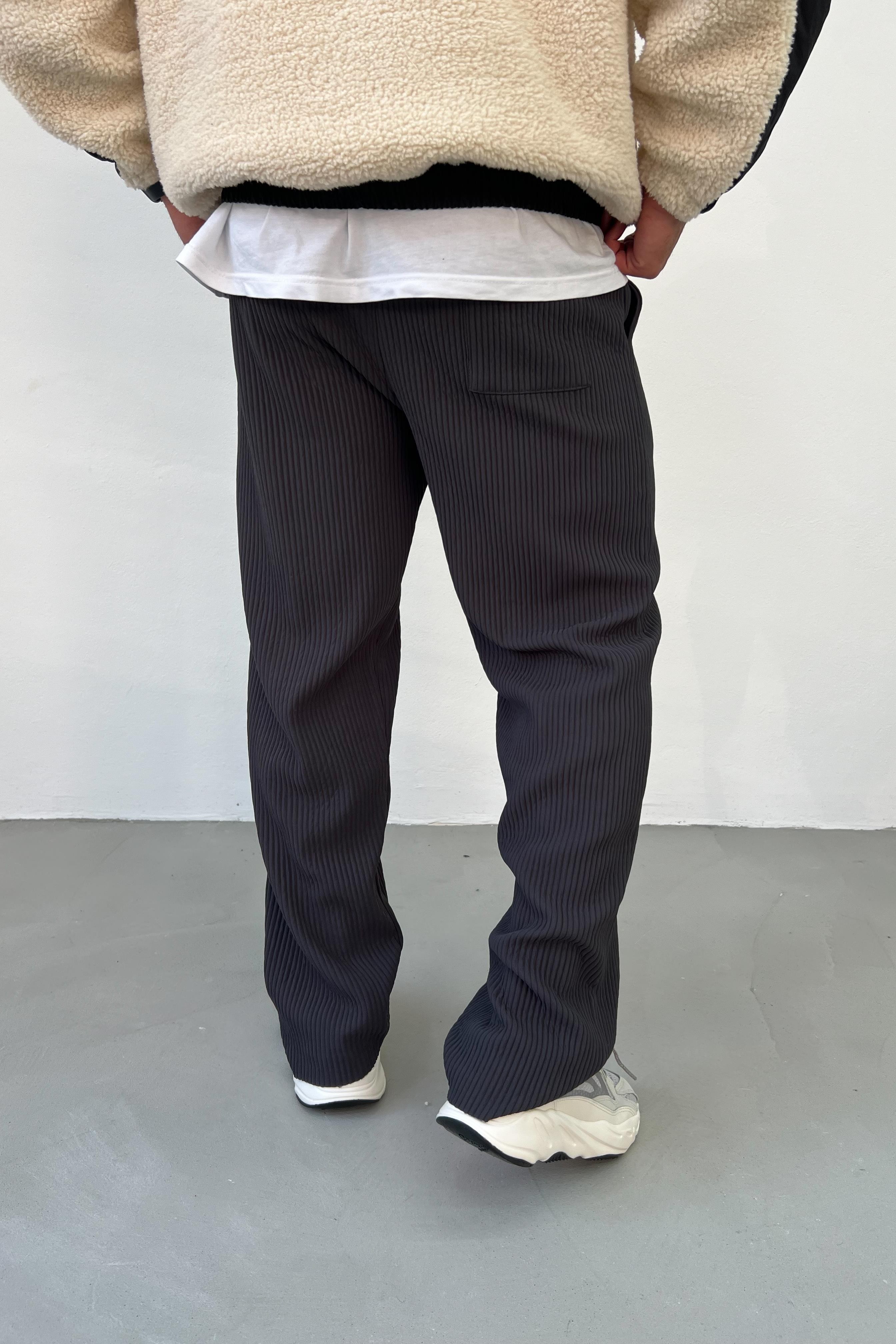 Ottoman Kumaş Fitilli Füme Baggy Eşofman 1544