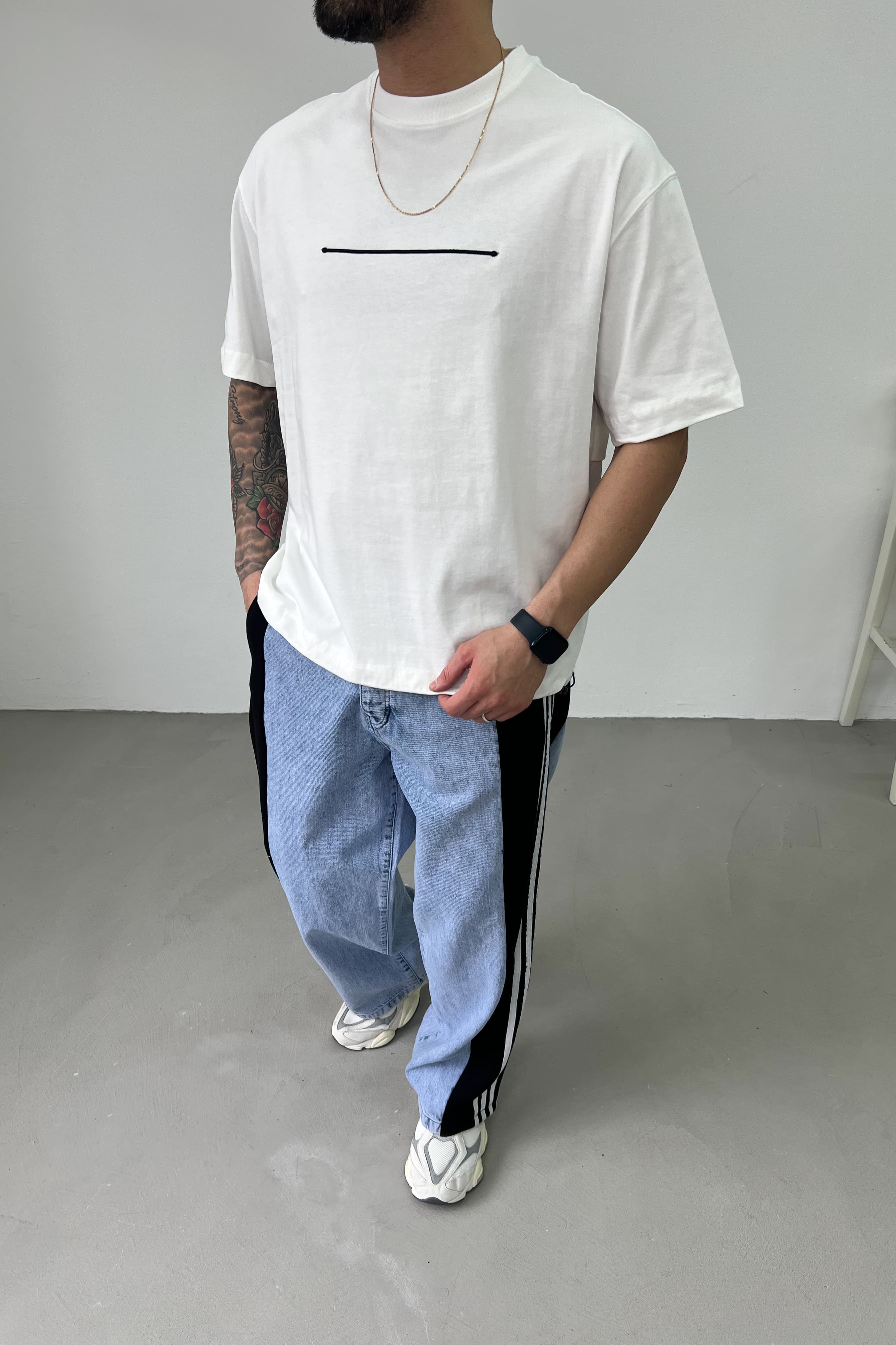 Etek Tel Lastikli Oversize Tshirt 1050