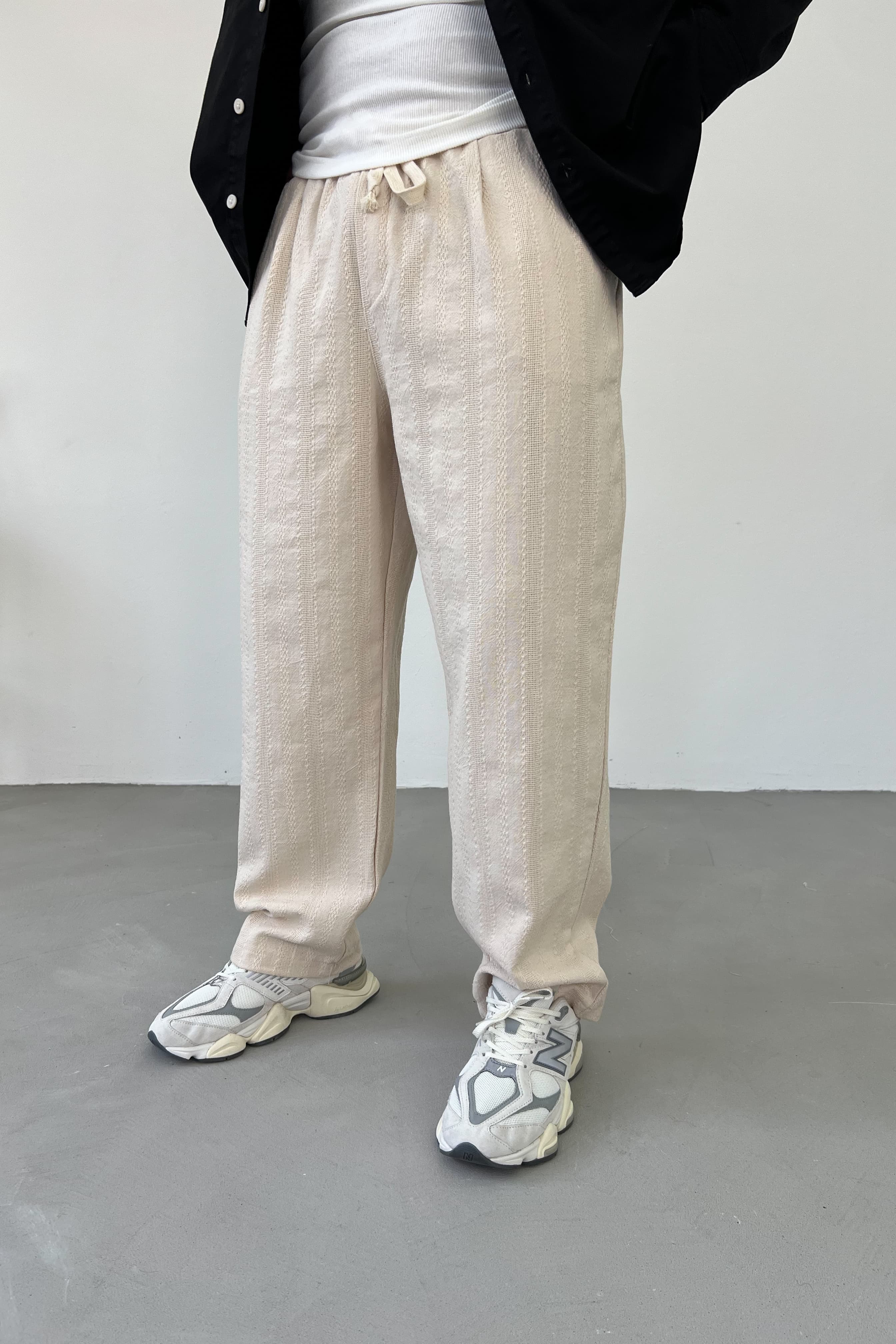 Örme Kumaş Keten Baggy Pantolon 206
