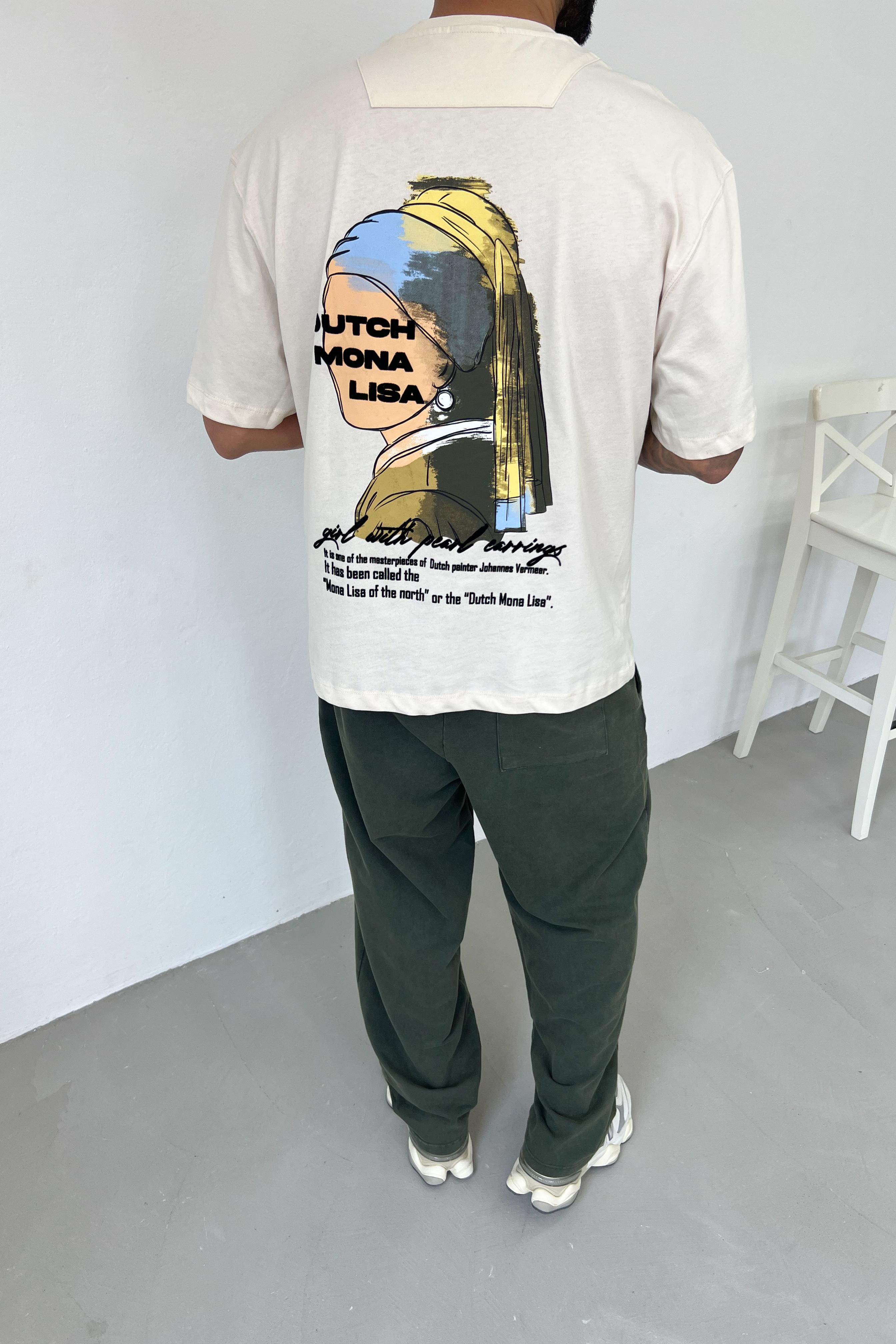 Mona Lisa Baskılı Oversize Tshirt 1213
