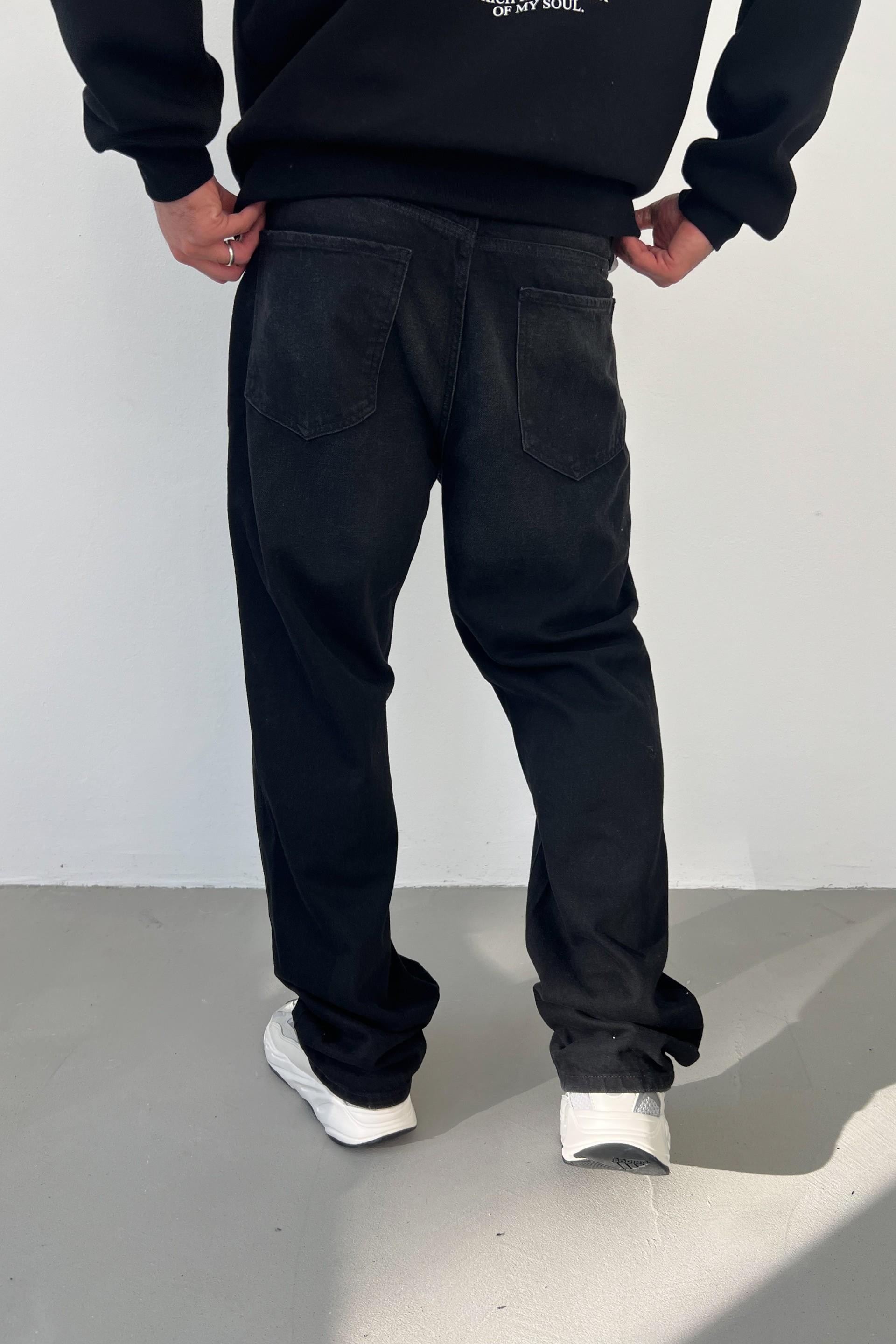 Taşlamalı Füme Baggy Pantolon 16549-STD