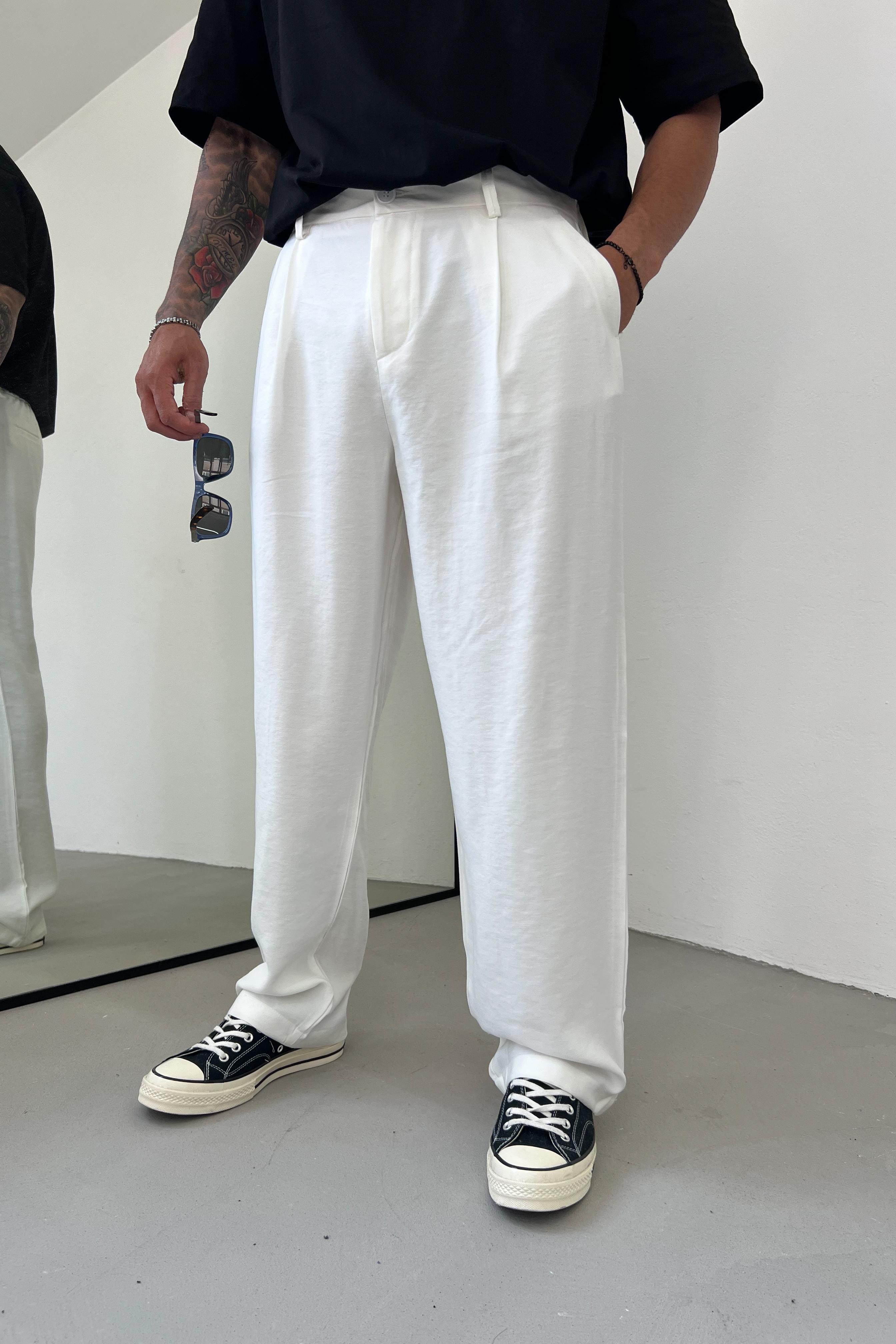 Modal Kumaş Pileli Baggy Pantolon 1233