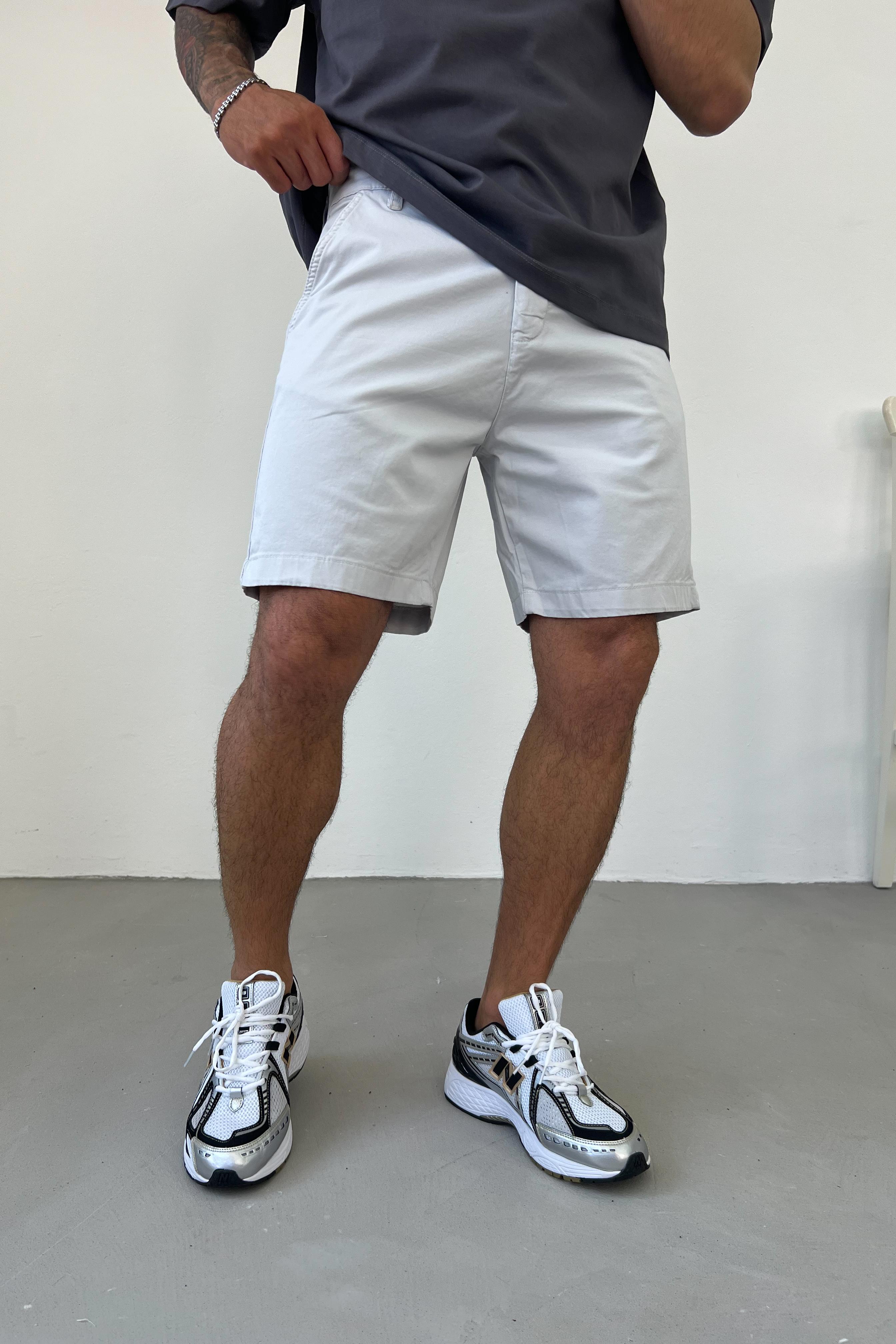 Gabardin Basic Şort 3022 - Gri