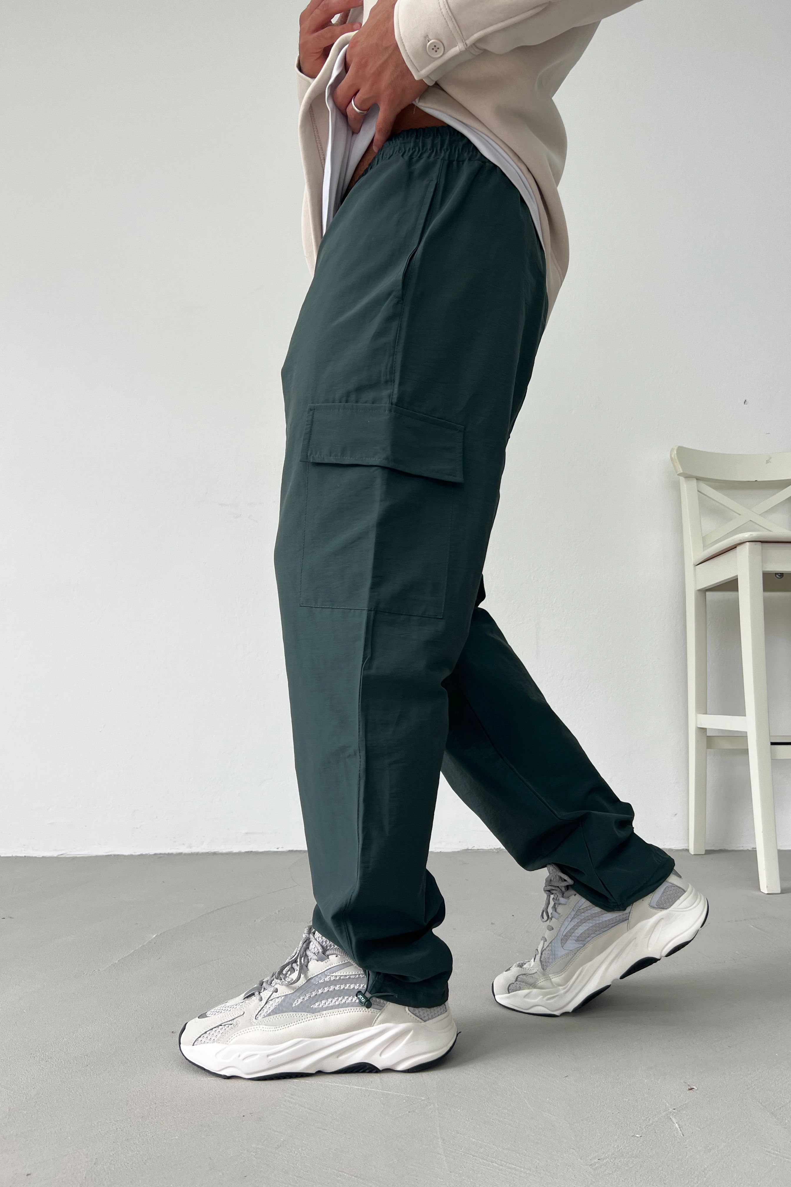 Paraşüt Kumaş Stoper Paça Baggy Pantolon 1364