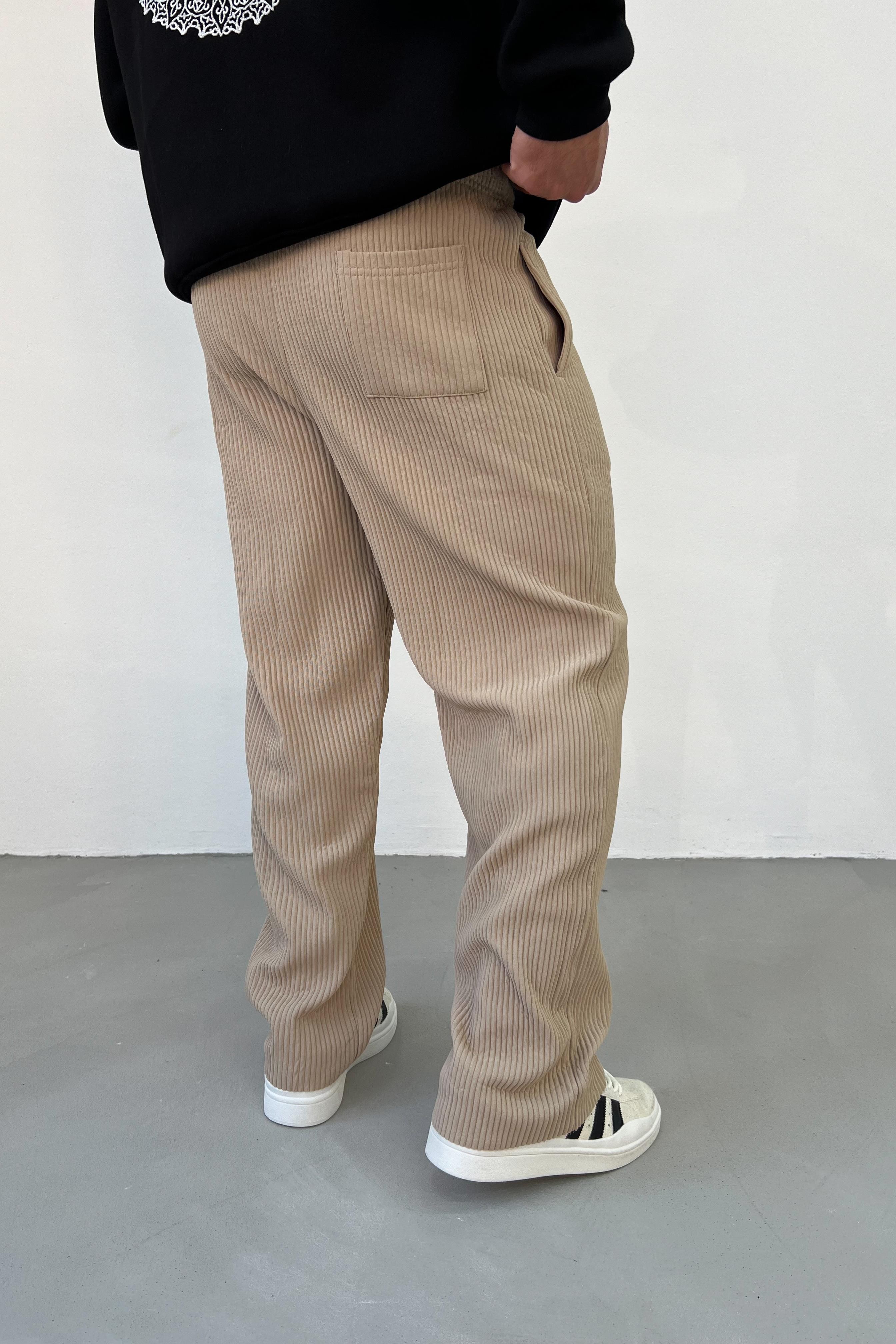 Ottoman Kumaş Fitilli Bej Baggy Eşofman 1544