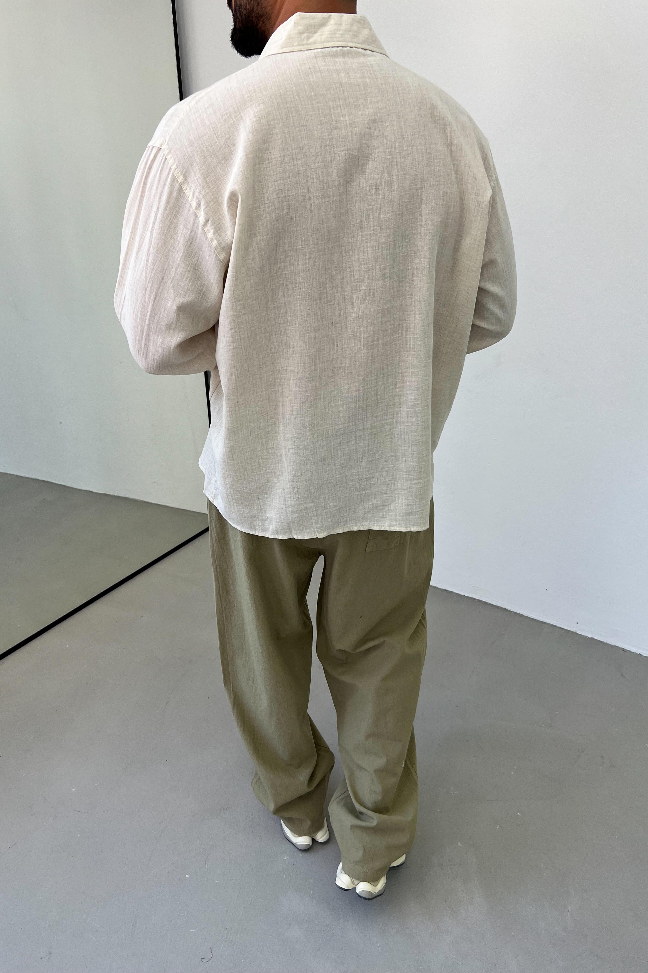 Oversize Basic Keten Gömlek E40-11