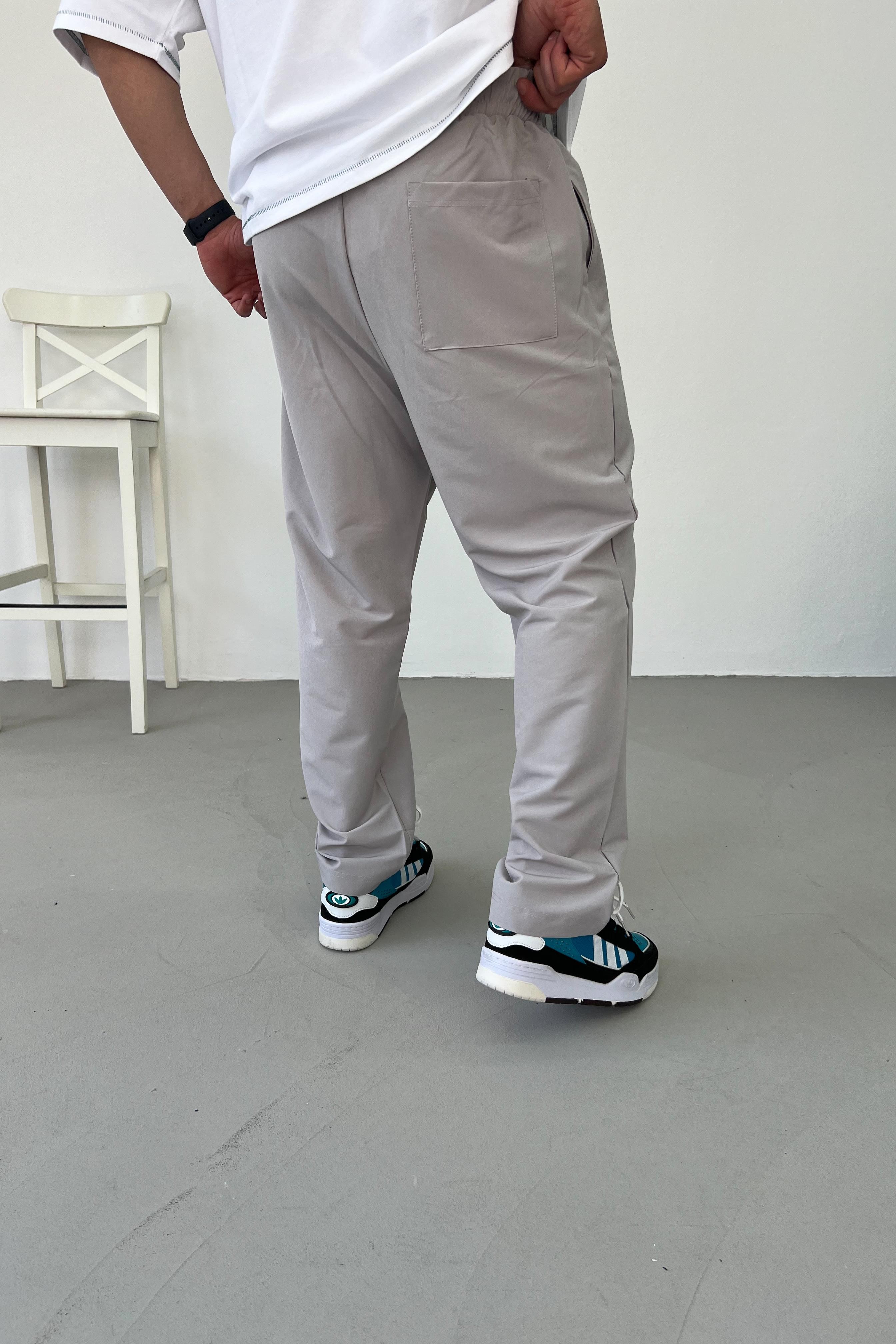 Paraşüt Kumaş Gri Baggy Eşofman 1530