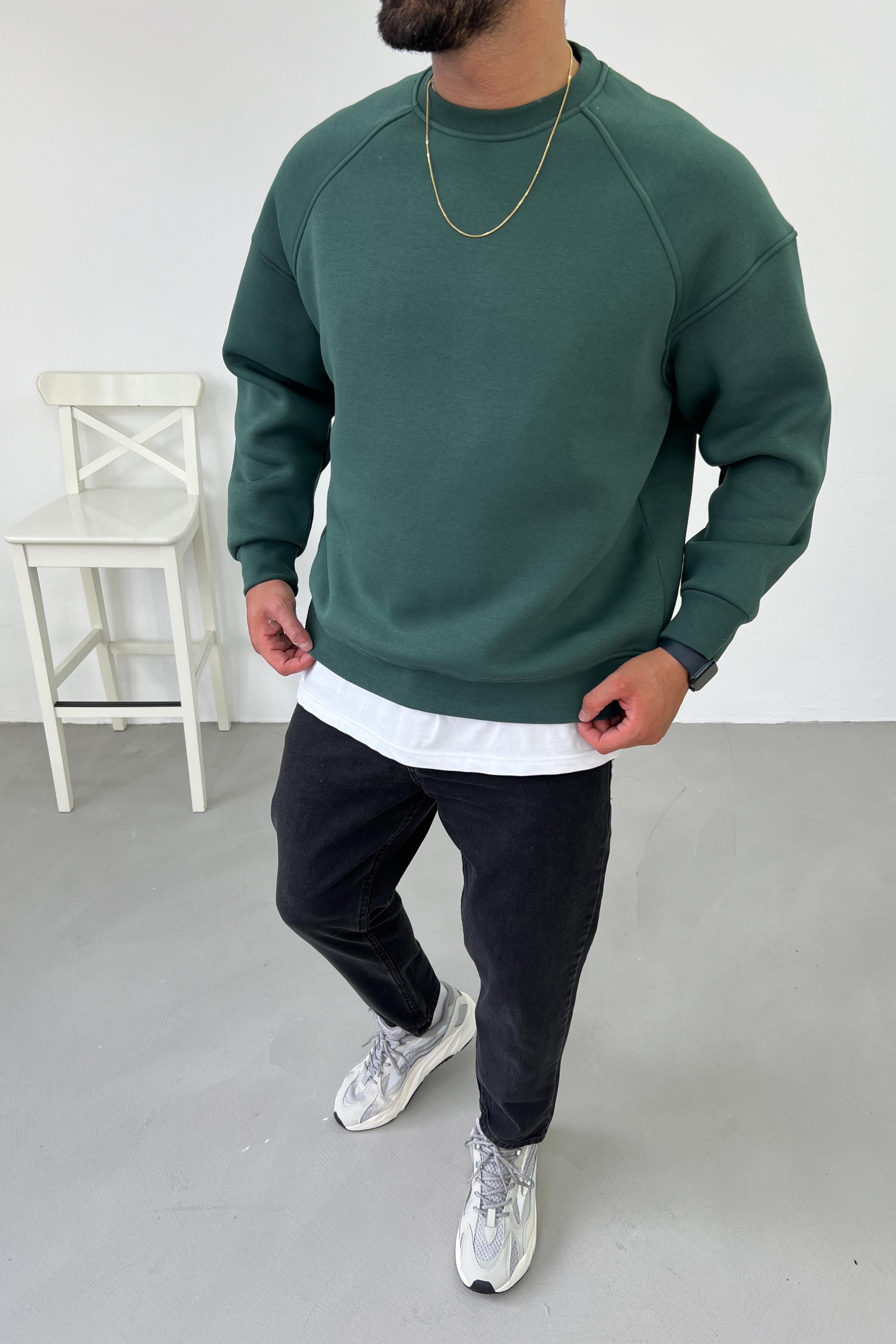 Casual Optimist Oversize Yeşil Sweatshirt 1608