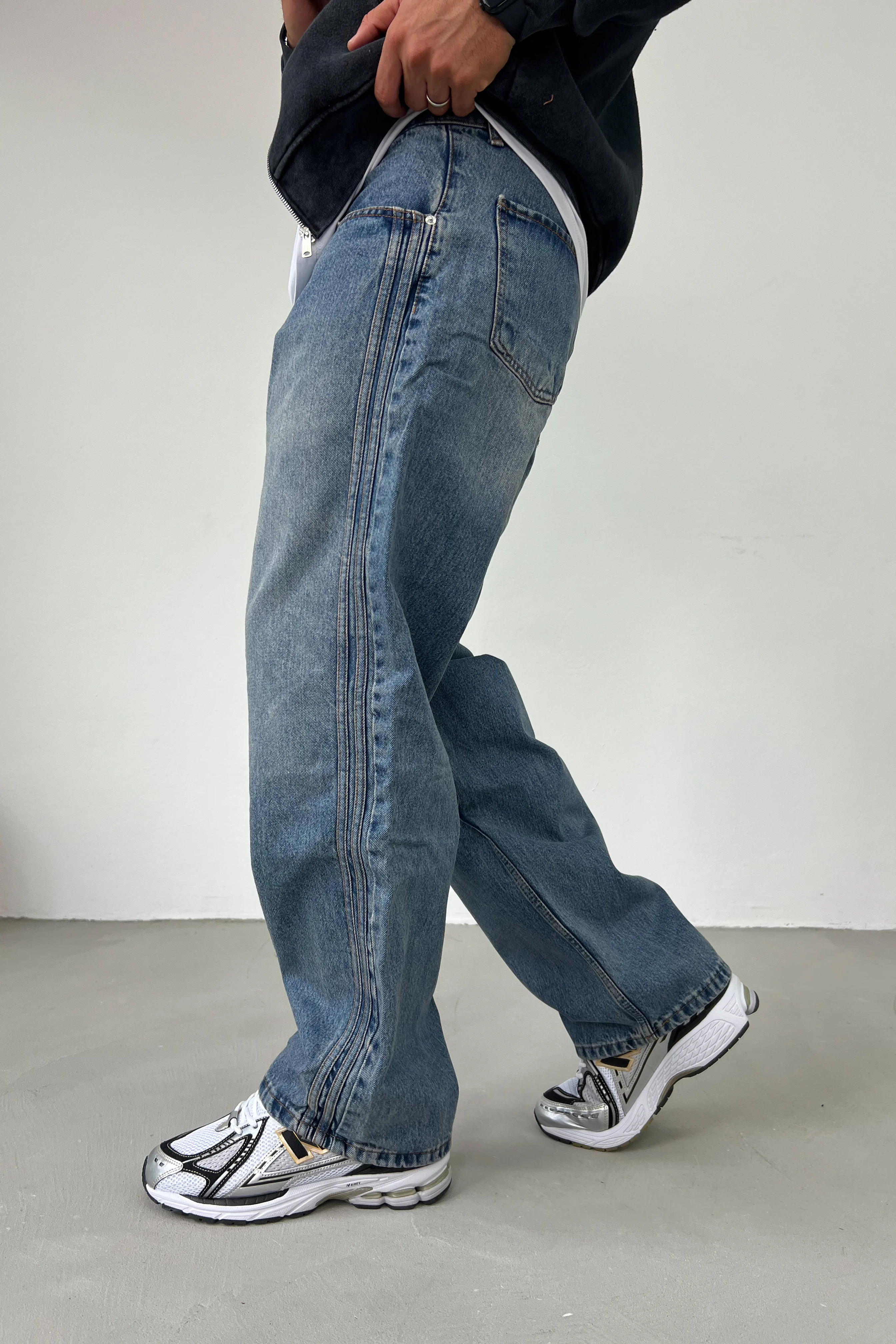 Şerit Detaylı Baggy Pantolon 087