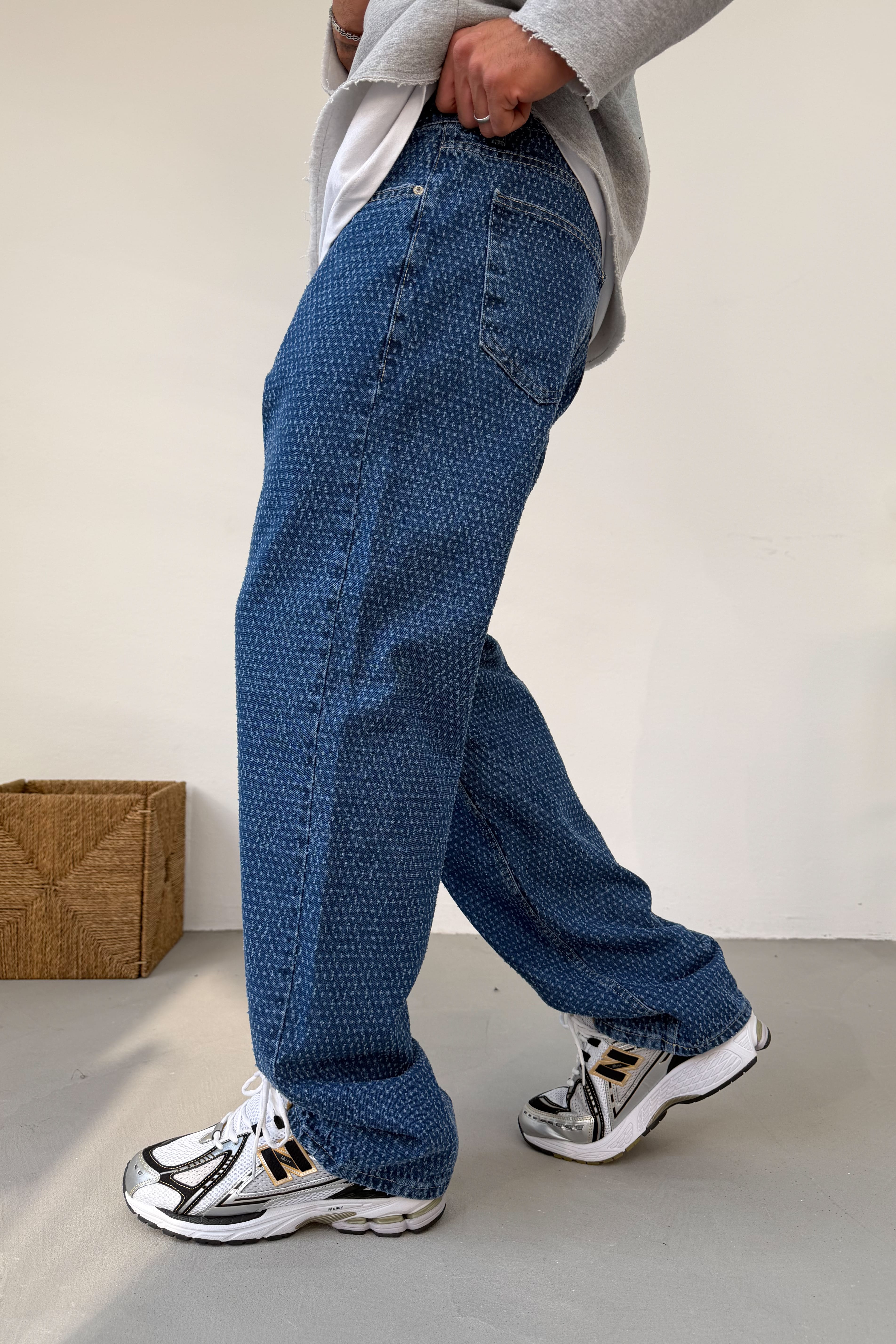 Kabartmalı Baggy Pantolon 3163