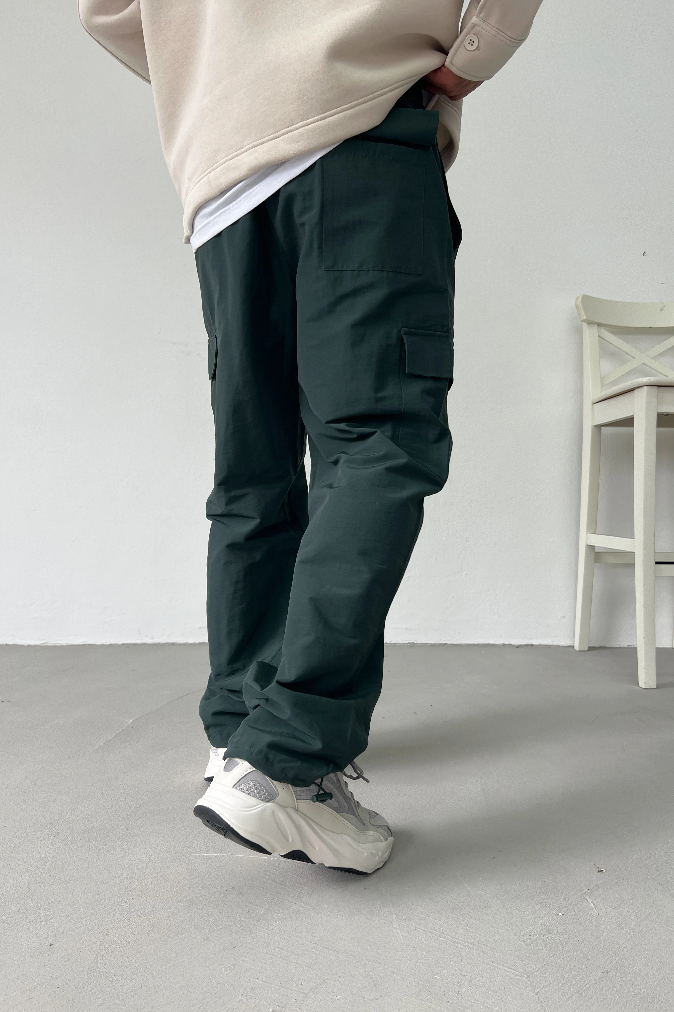 Paraşüt Kumaş Stoper Paça Baggy Pantolon 1364