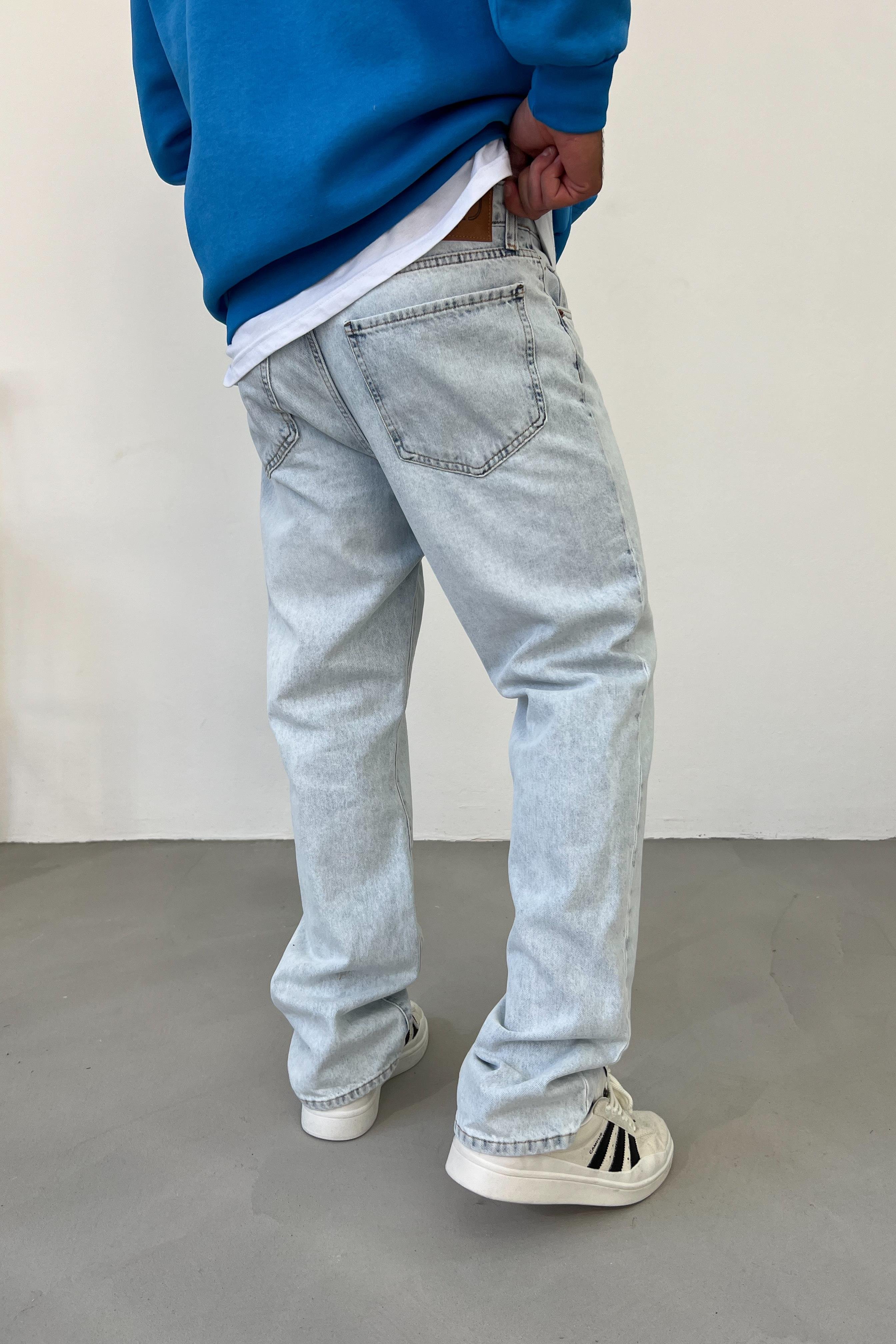Buz Mavi Baggy Pantolon 16431-1