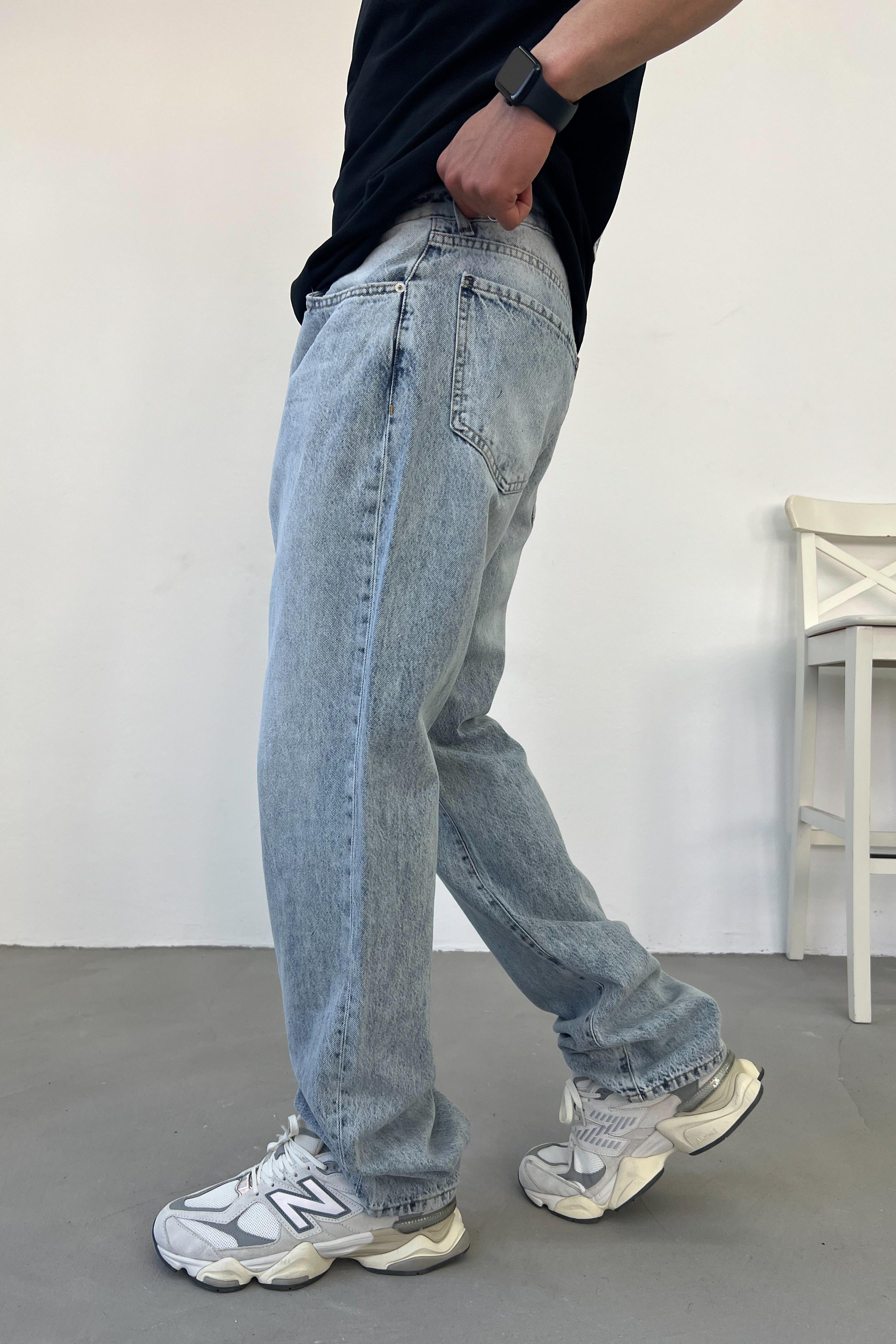 Buz Mavi Baggy Pantolon 16716-STD
