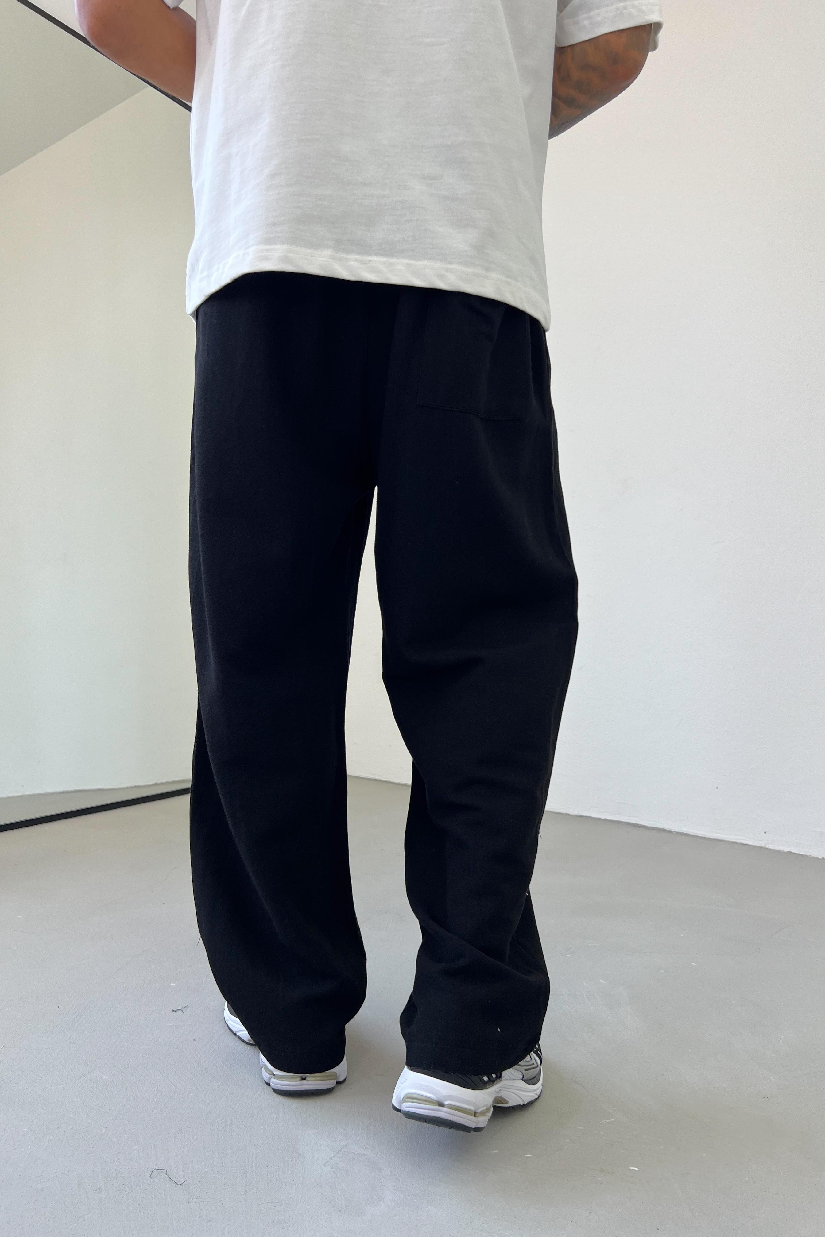 Dikiş Detaylı Keten Baggy Pantolon 40-16