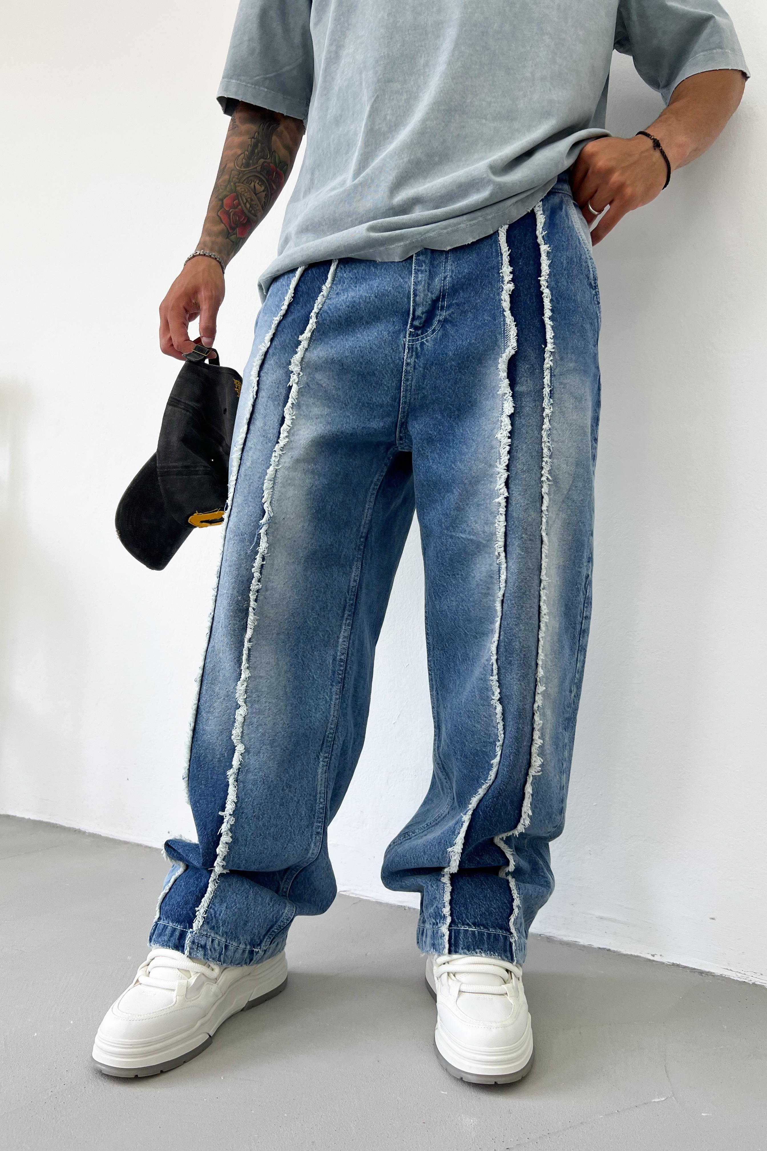 Özel Tasarım Mavi Baggy Pantolon K573
