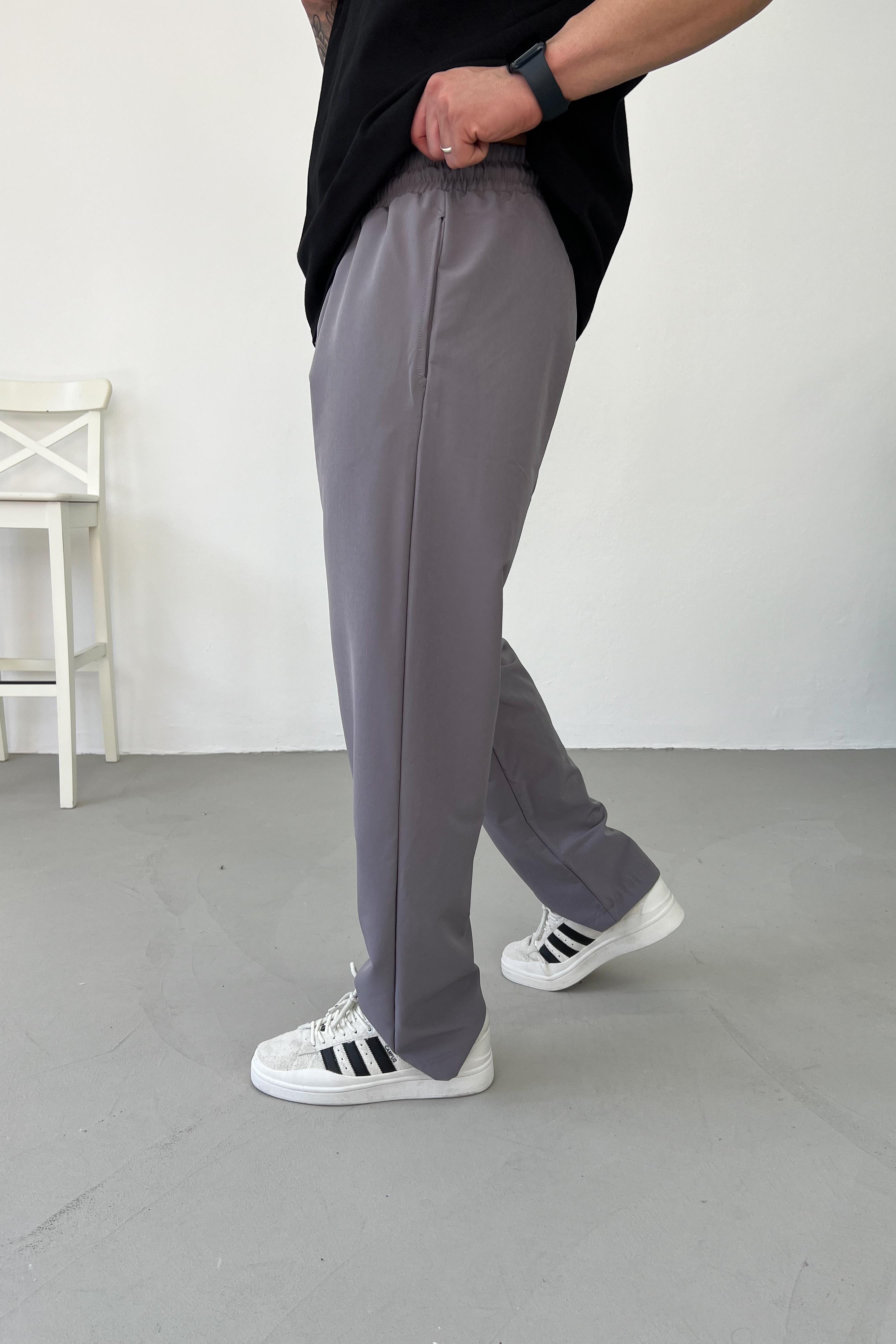Paraşüt Kumaş Koyu Gri Baggy Eşofman 1530