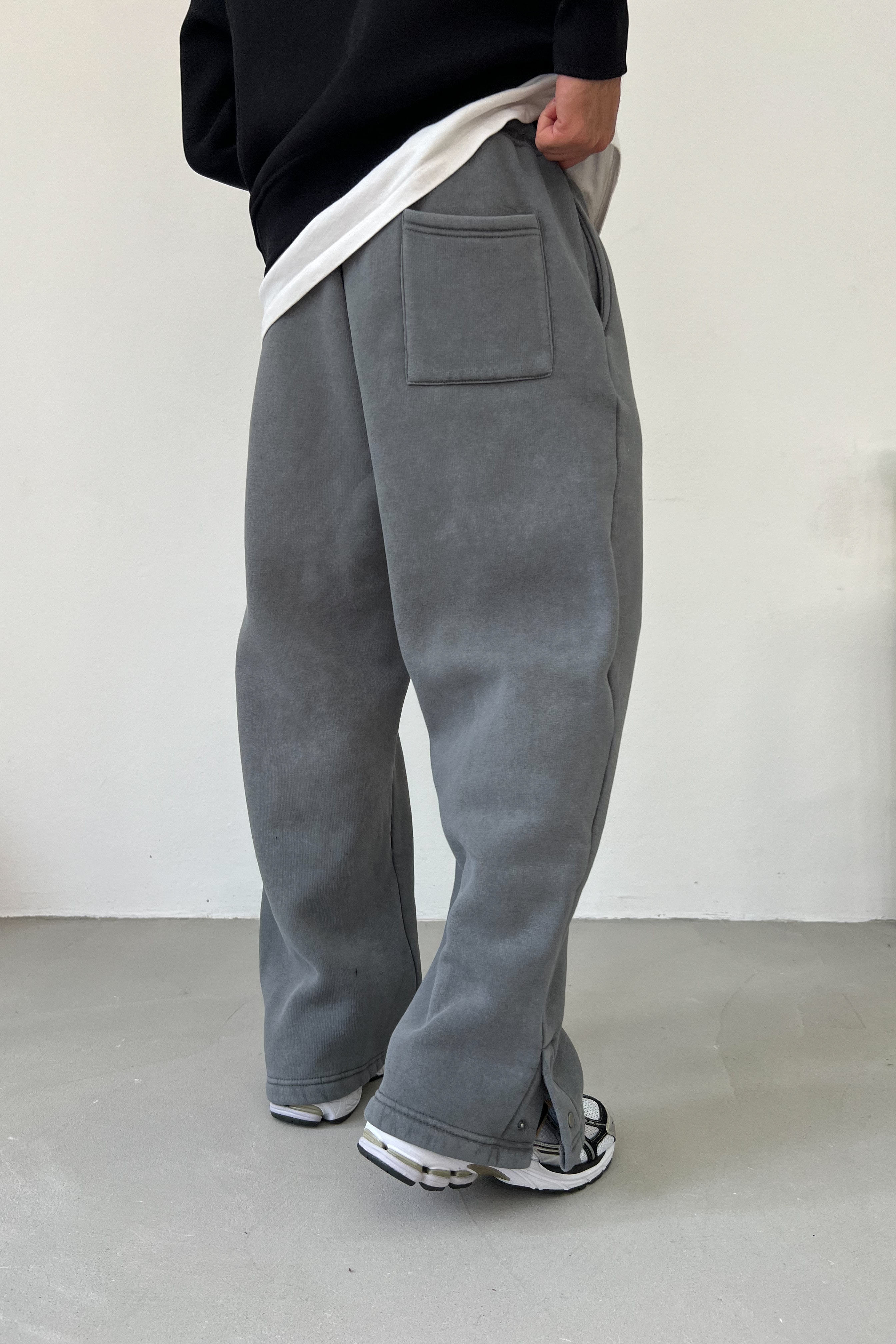 Çıtçıt Detaylı Yıkamalı Baggy Eşofman 100-14