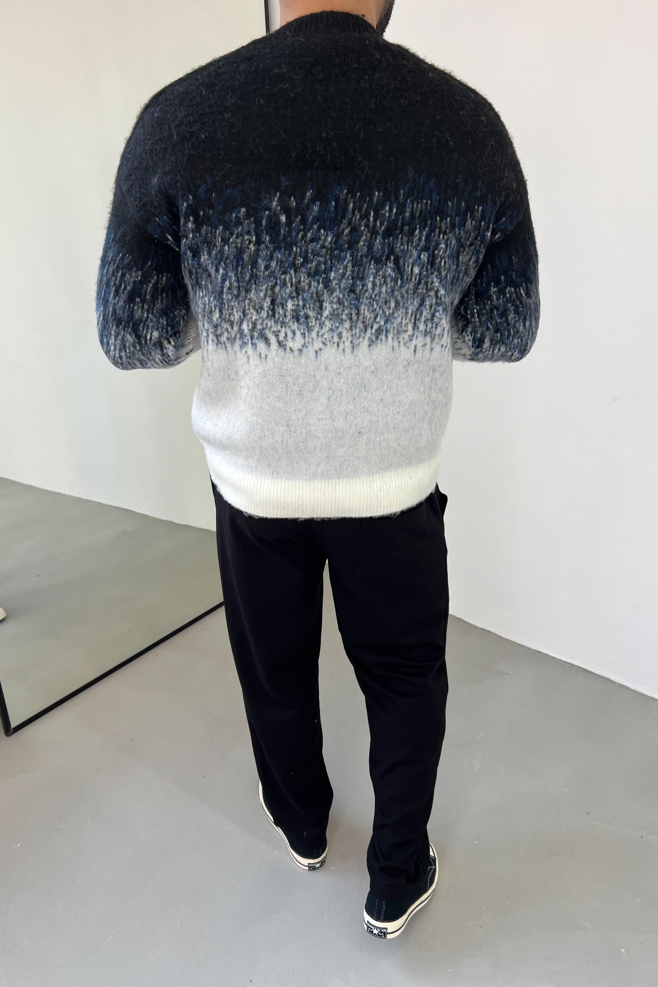Desenli Oversize Mavi Triko 2070