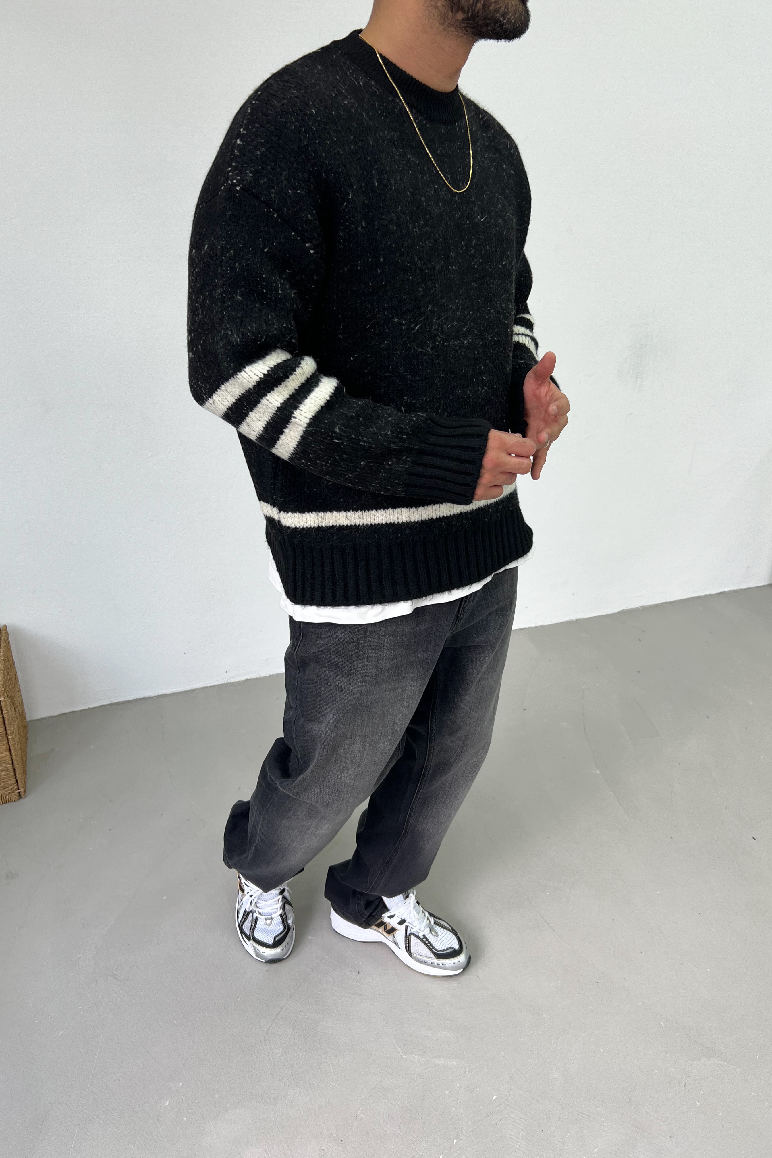 Game Over Baskılı Oversize Kazak 3316