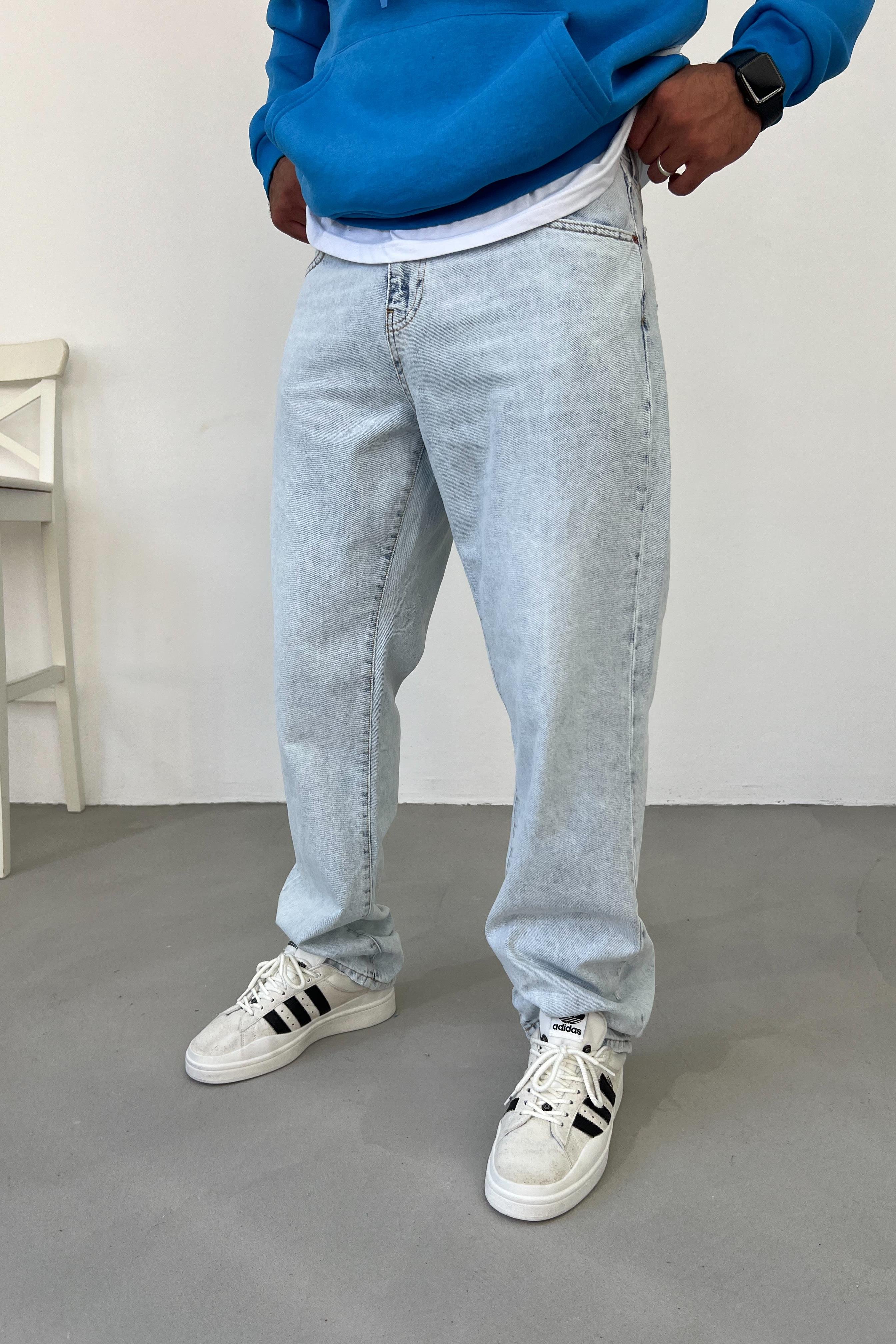 Buz Mavi Baggy Pantolon 16431-1