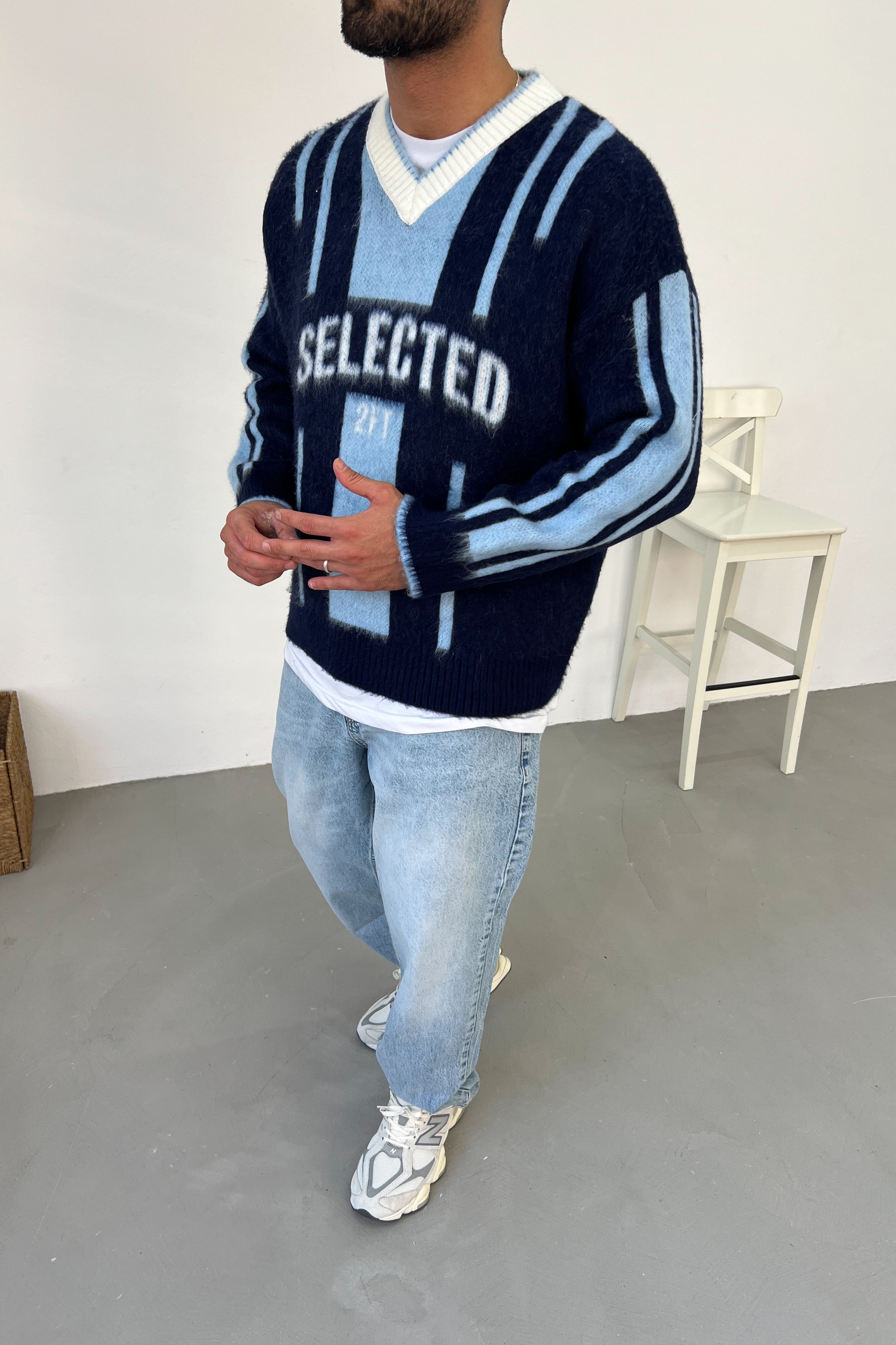 Selected Yazılı Oversize Triko 1001