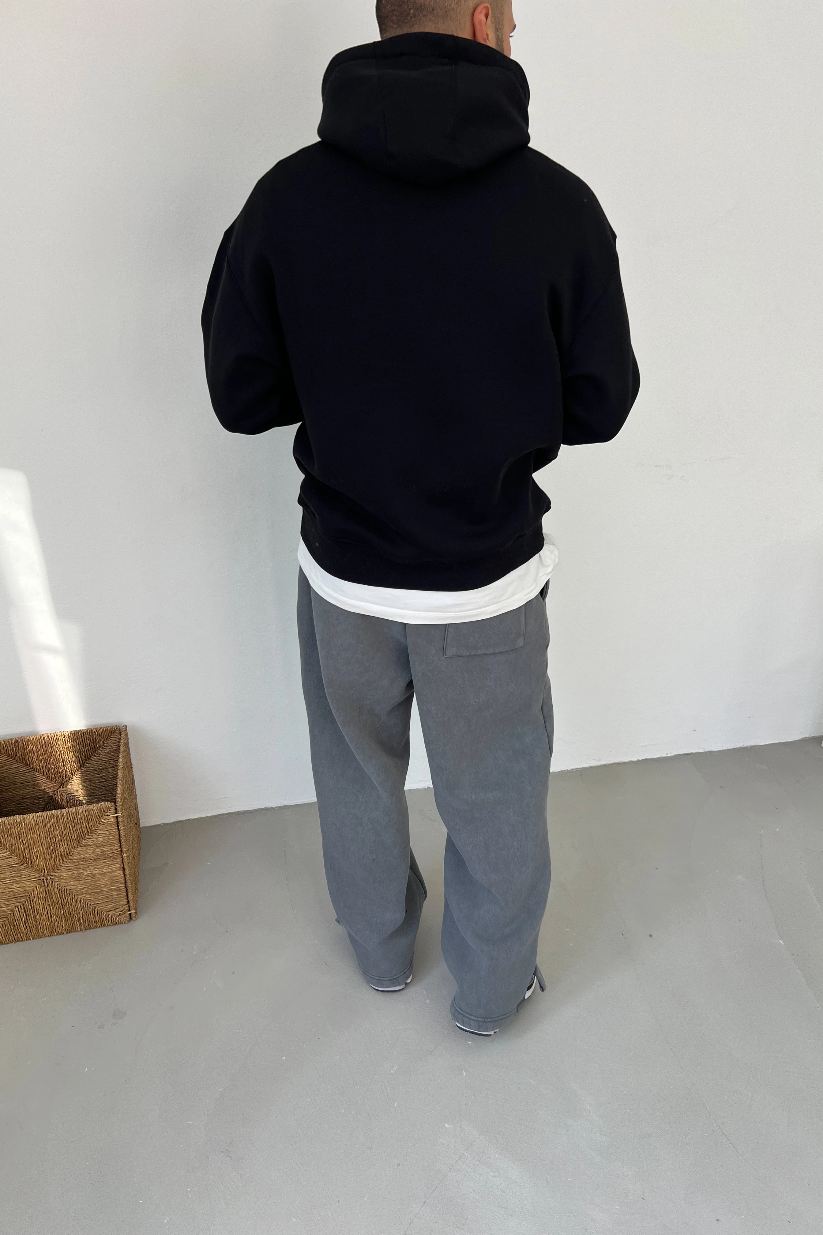 Kapüşonlu Oversize Basic Sweatshirt 7005