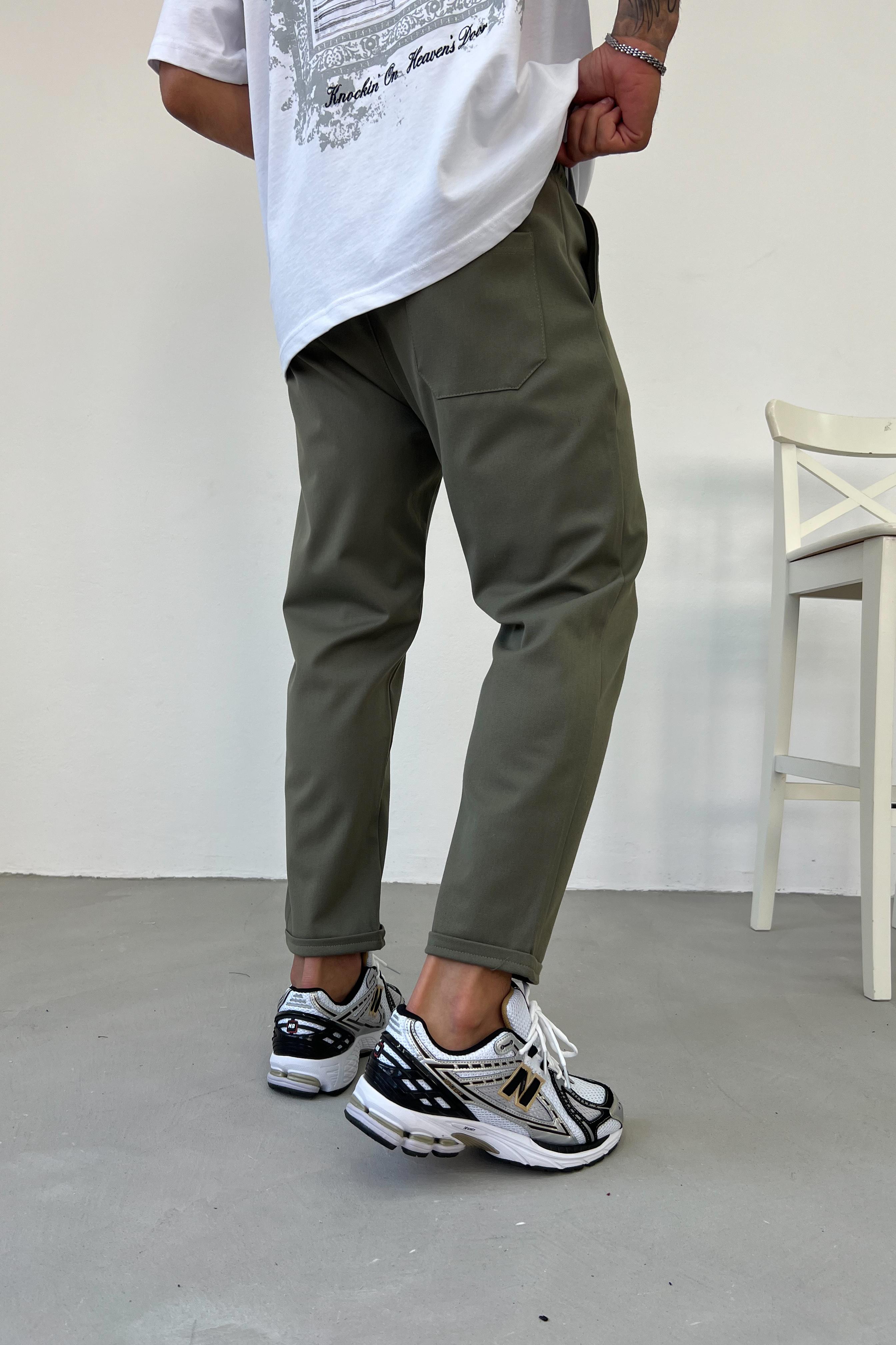 Pileli Duble Paça Jogger Pantolon 0099