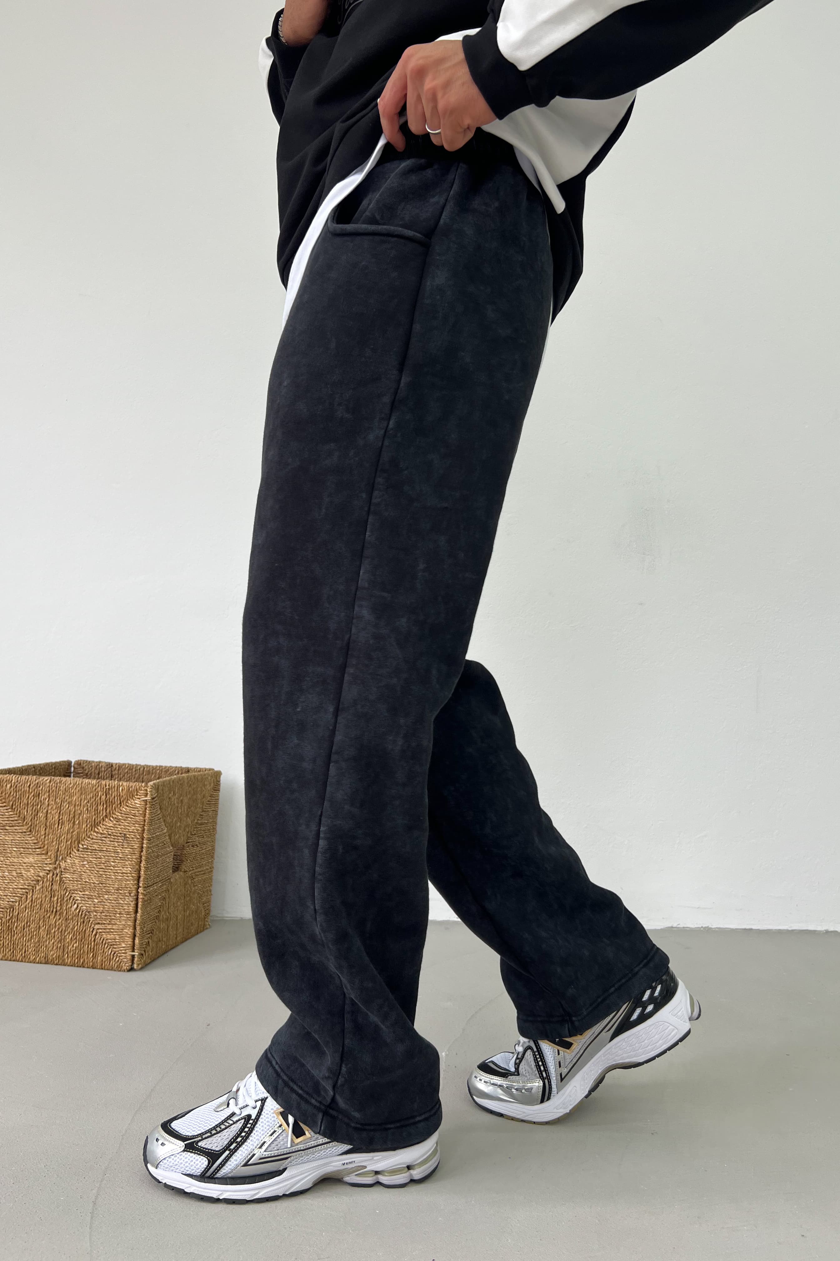 Yıkamalı Basic Baggy Eşofman 100-04