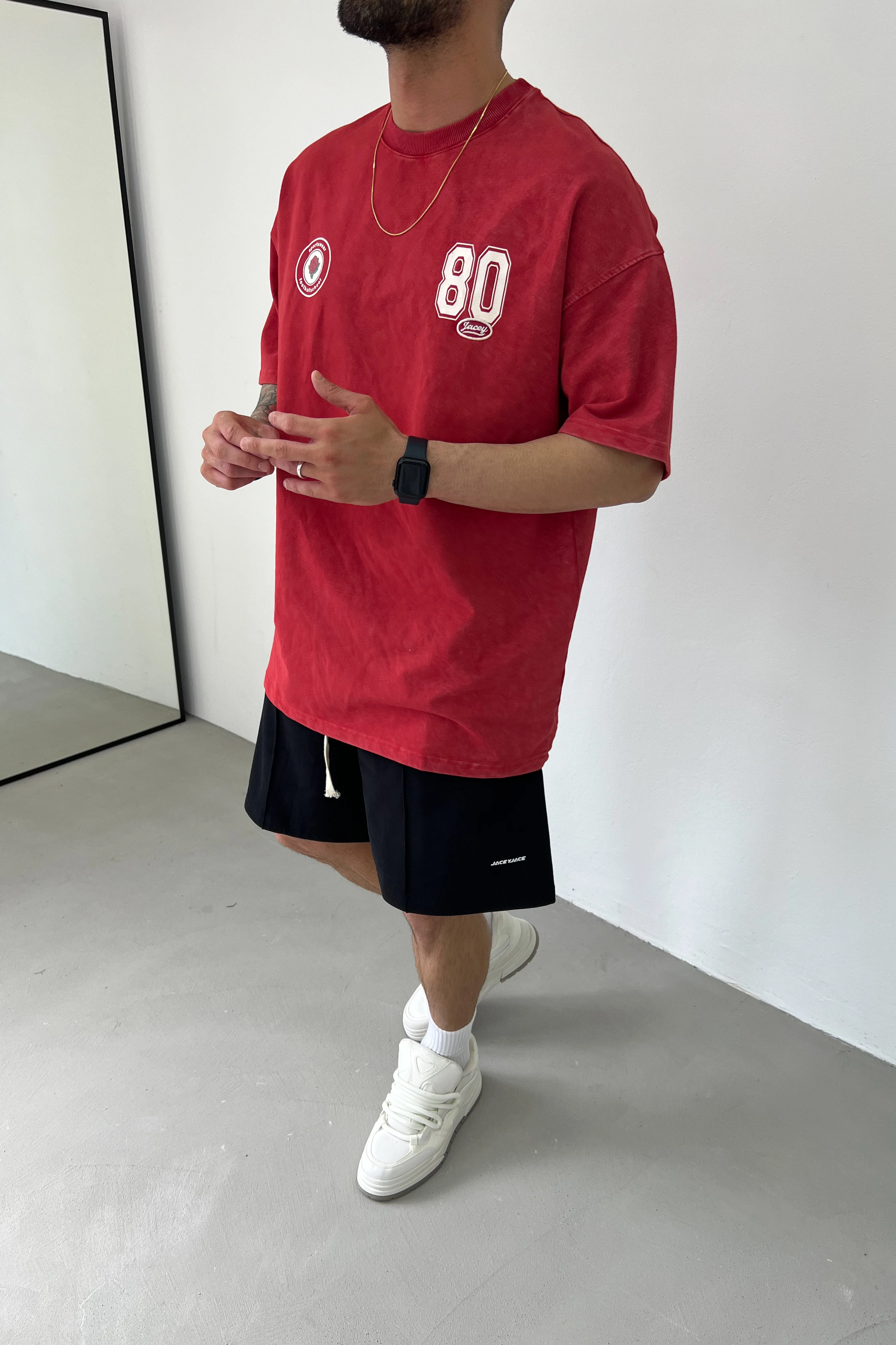 80 Baskılı Yıkamalı Oversize Tshirt 25Y192