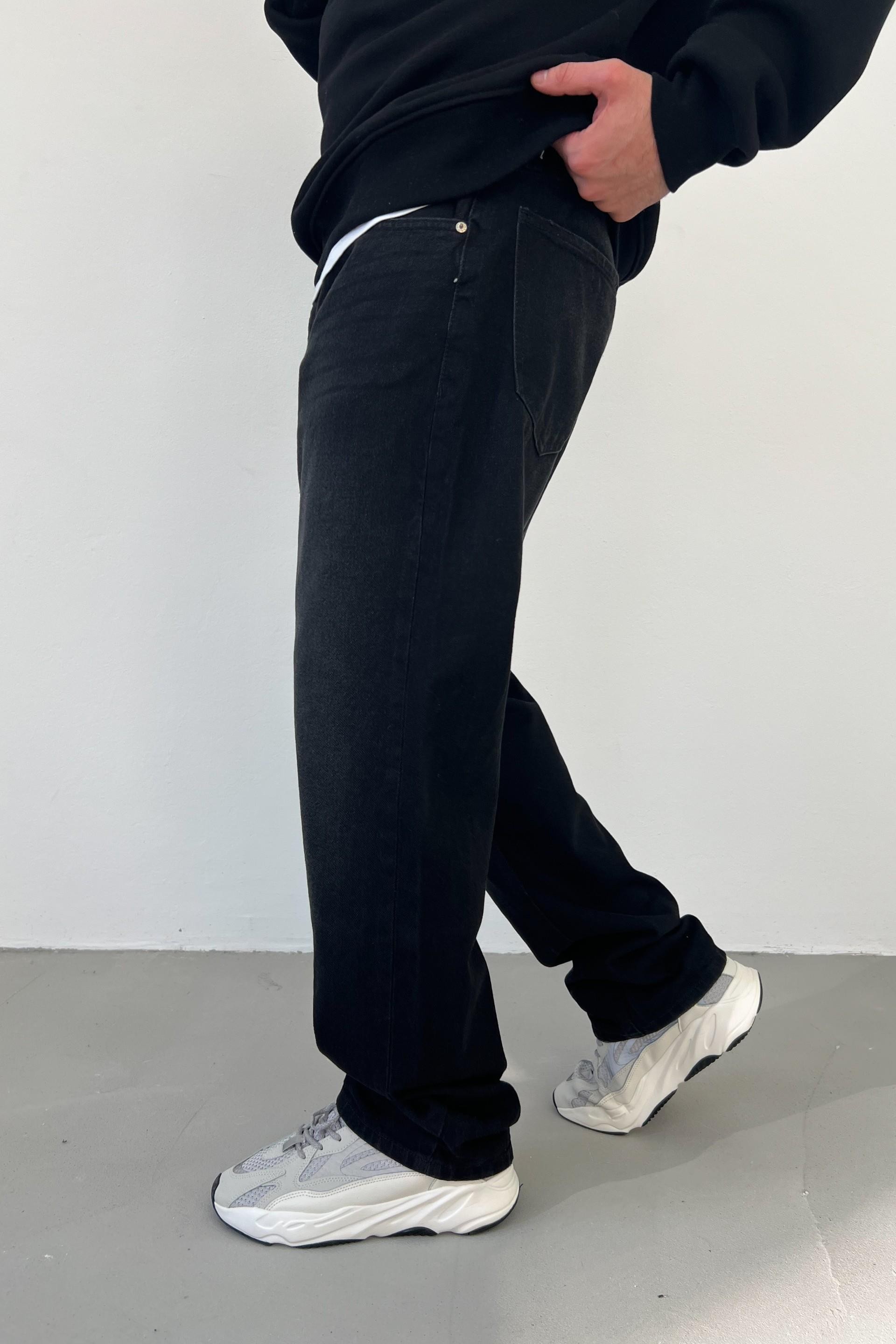 Taşlamalı Füme Baggy Pantolon 16549-STD