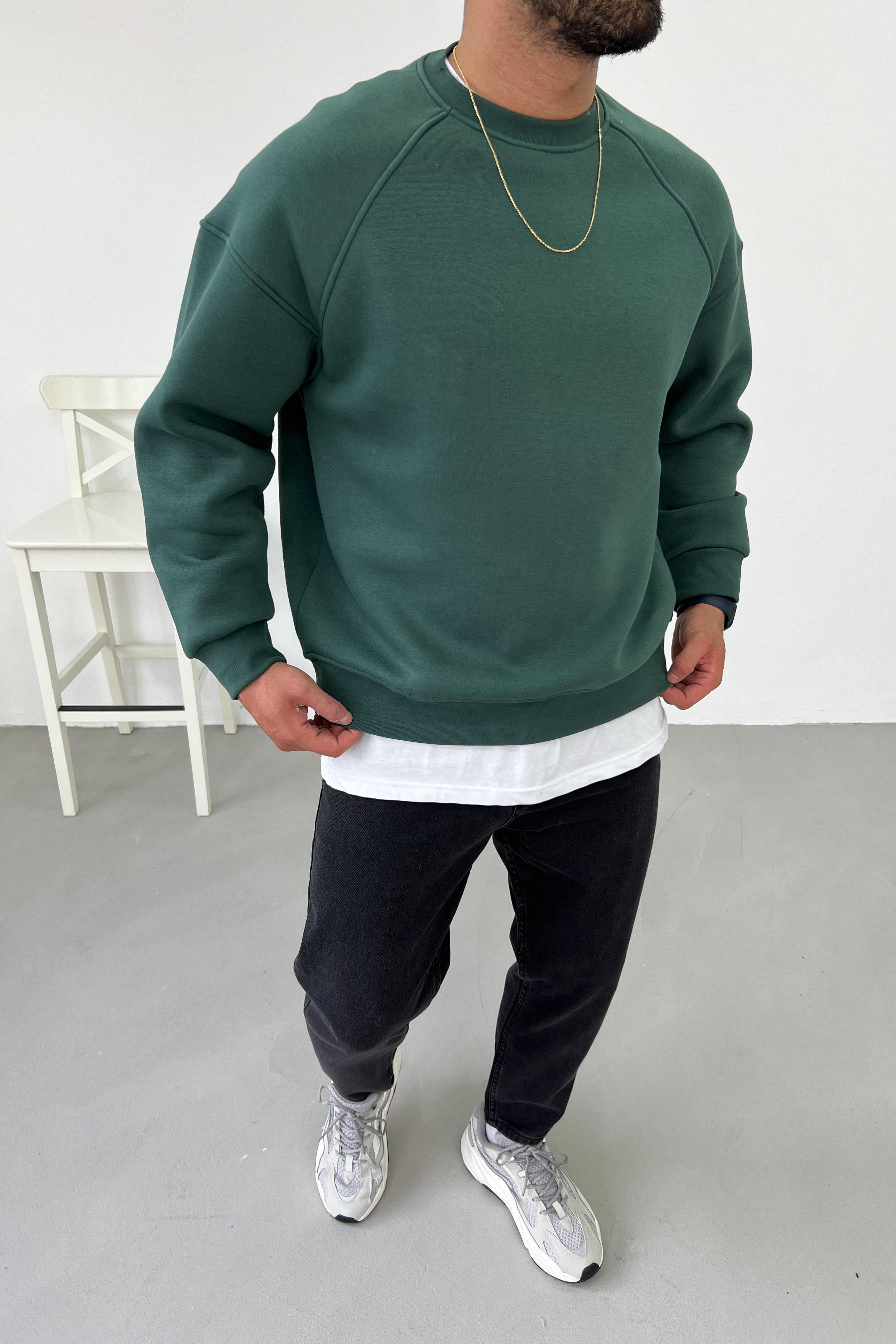 Casual Optimist Oversize Yeşil Sweatshirt 1608