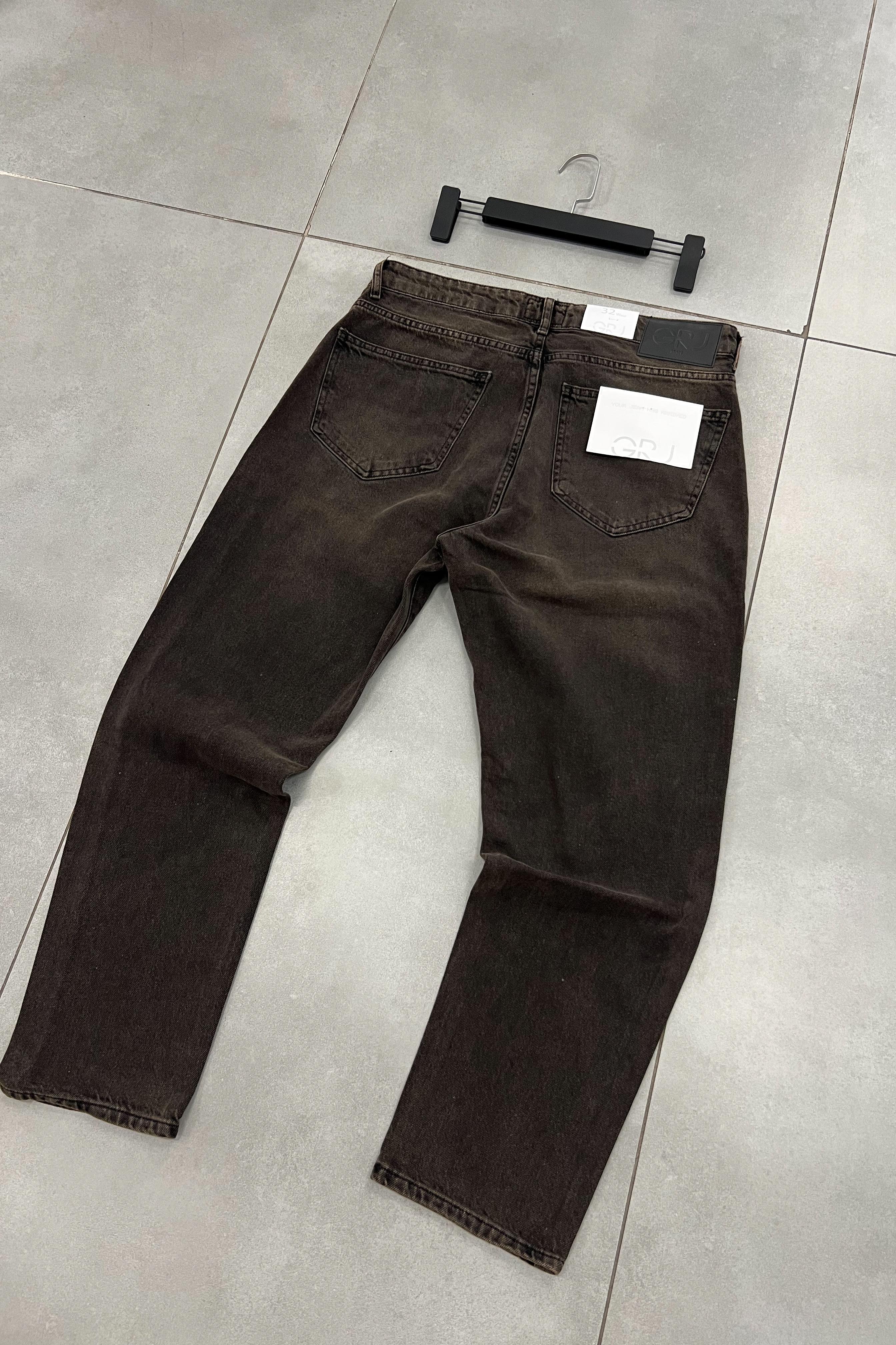 Taşlamalı Eskitme Füme Boyfriend Pantolon 15910