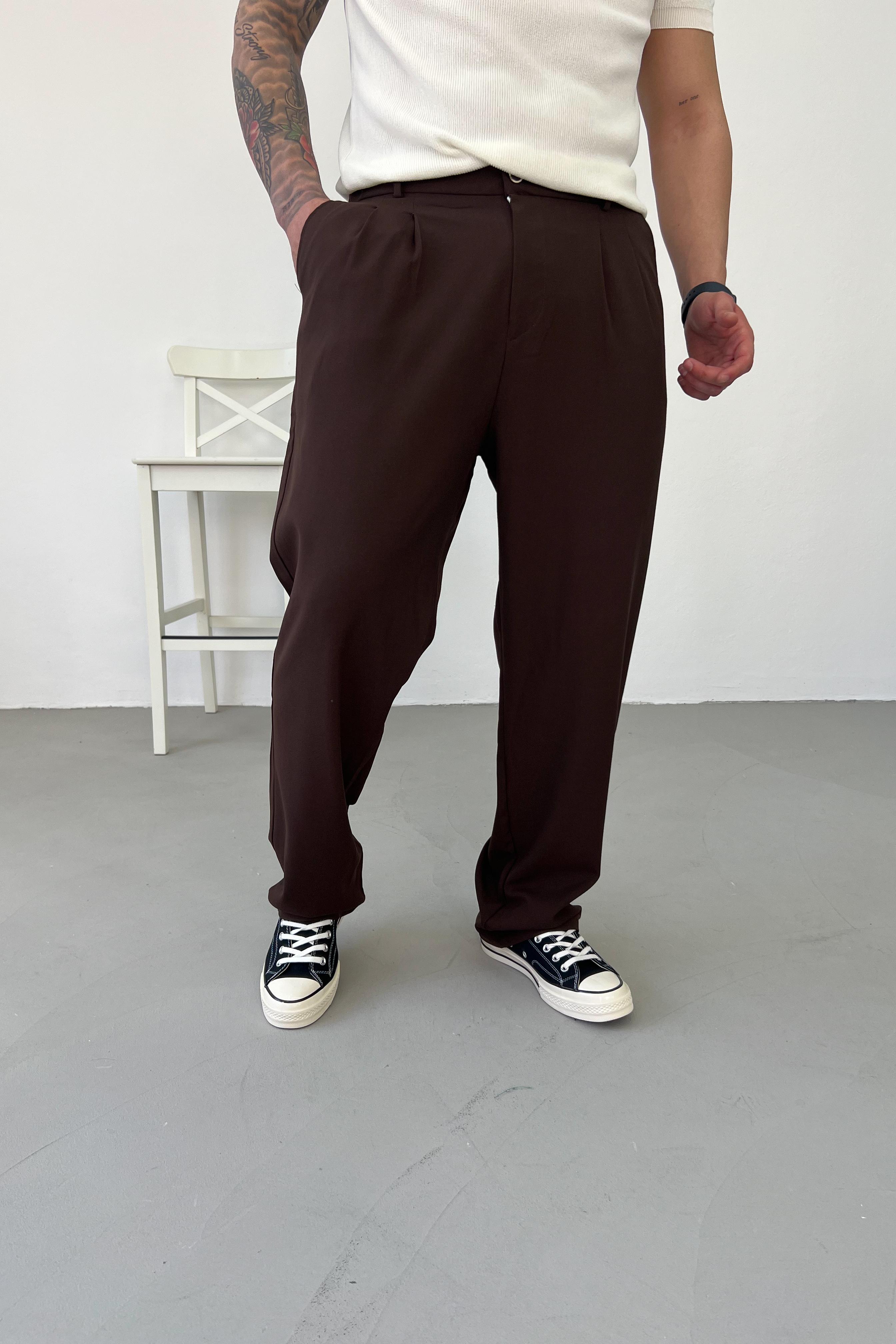 Pileli Kumaş Baggy Pantolon 2025