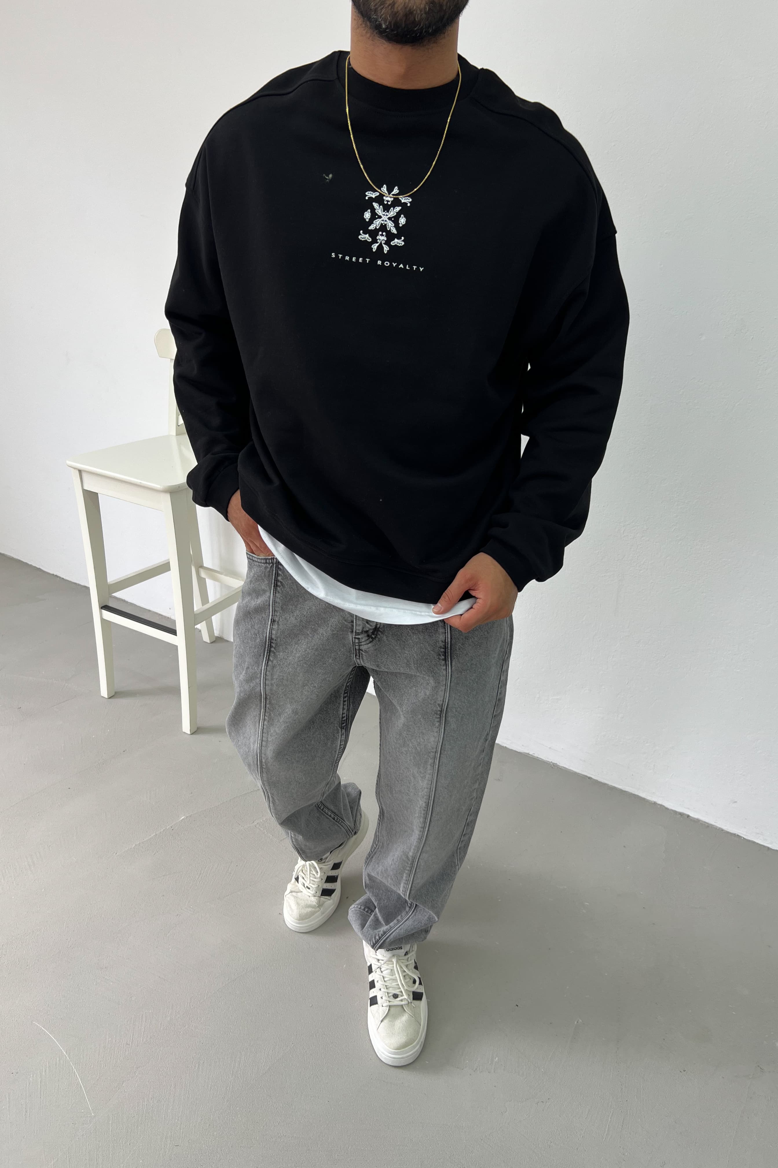 Street Baskılı Oversize Sweatshirt 26K118