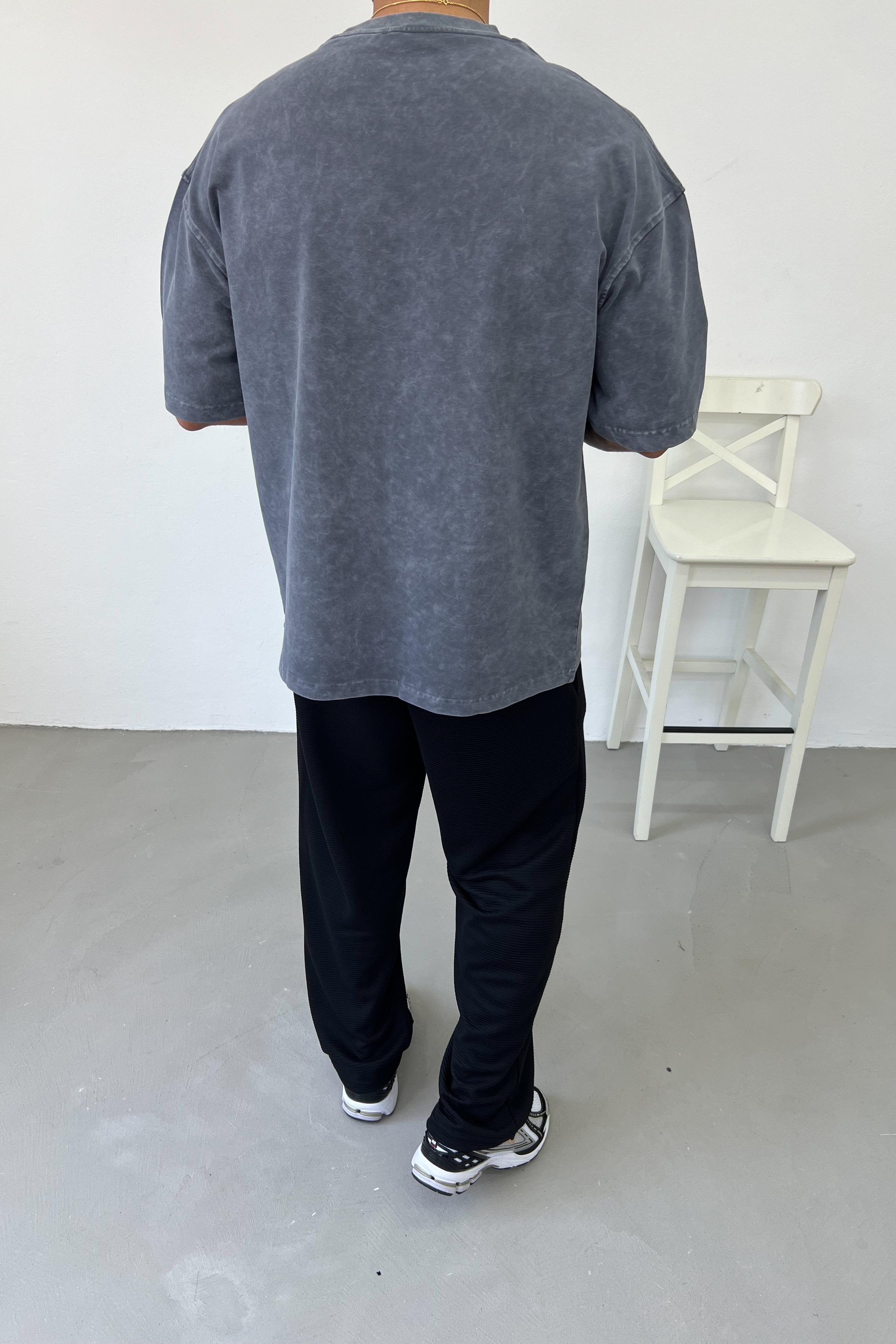 Essence of Life Yazılı Yıkamalı Oversize Tshirt 71-16