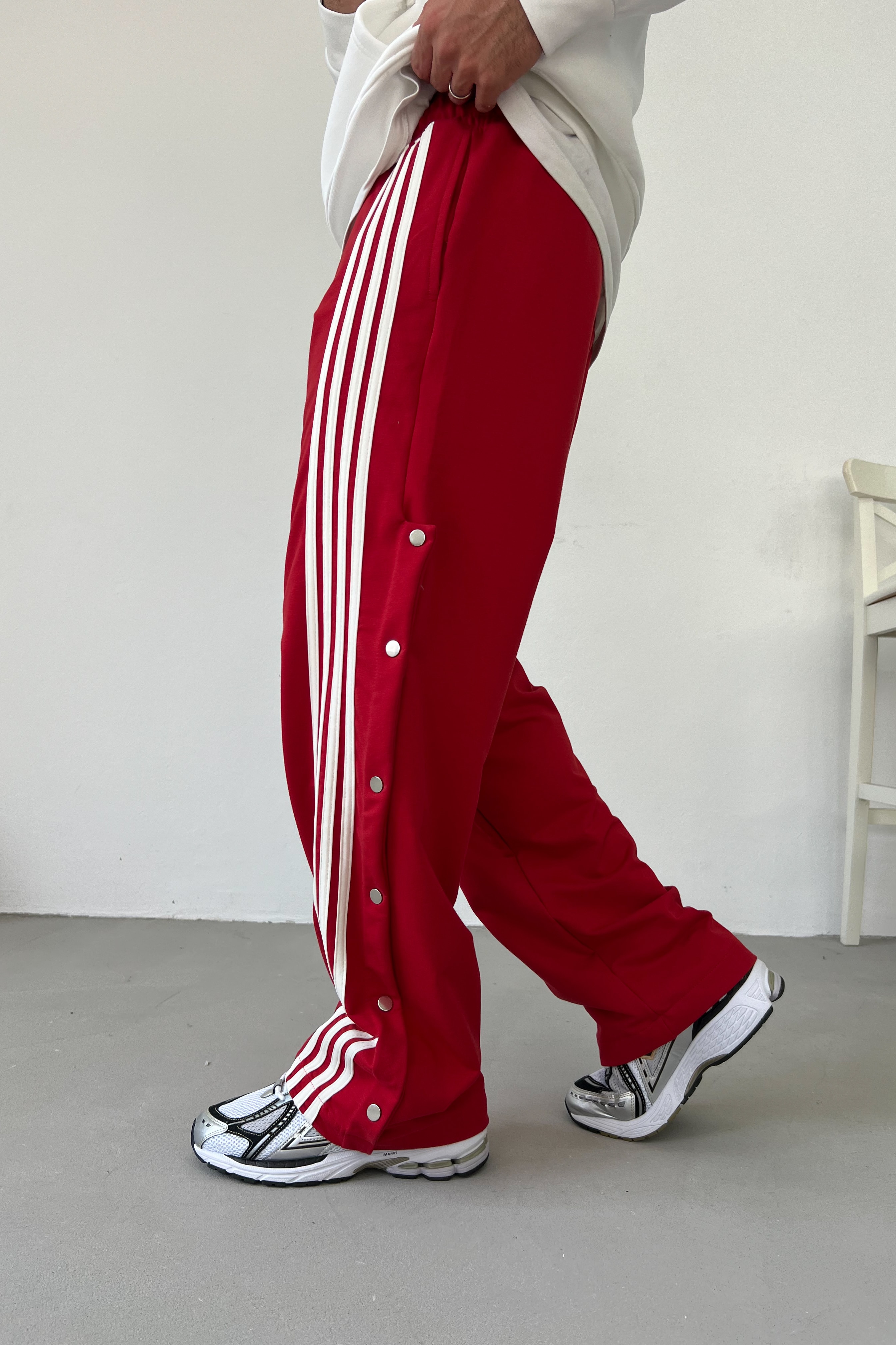 Şerit Detaylı Baggy Eşofman 26K103 - Kırmızı