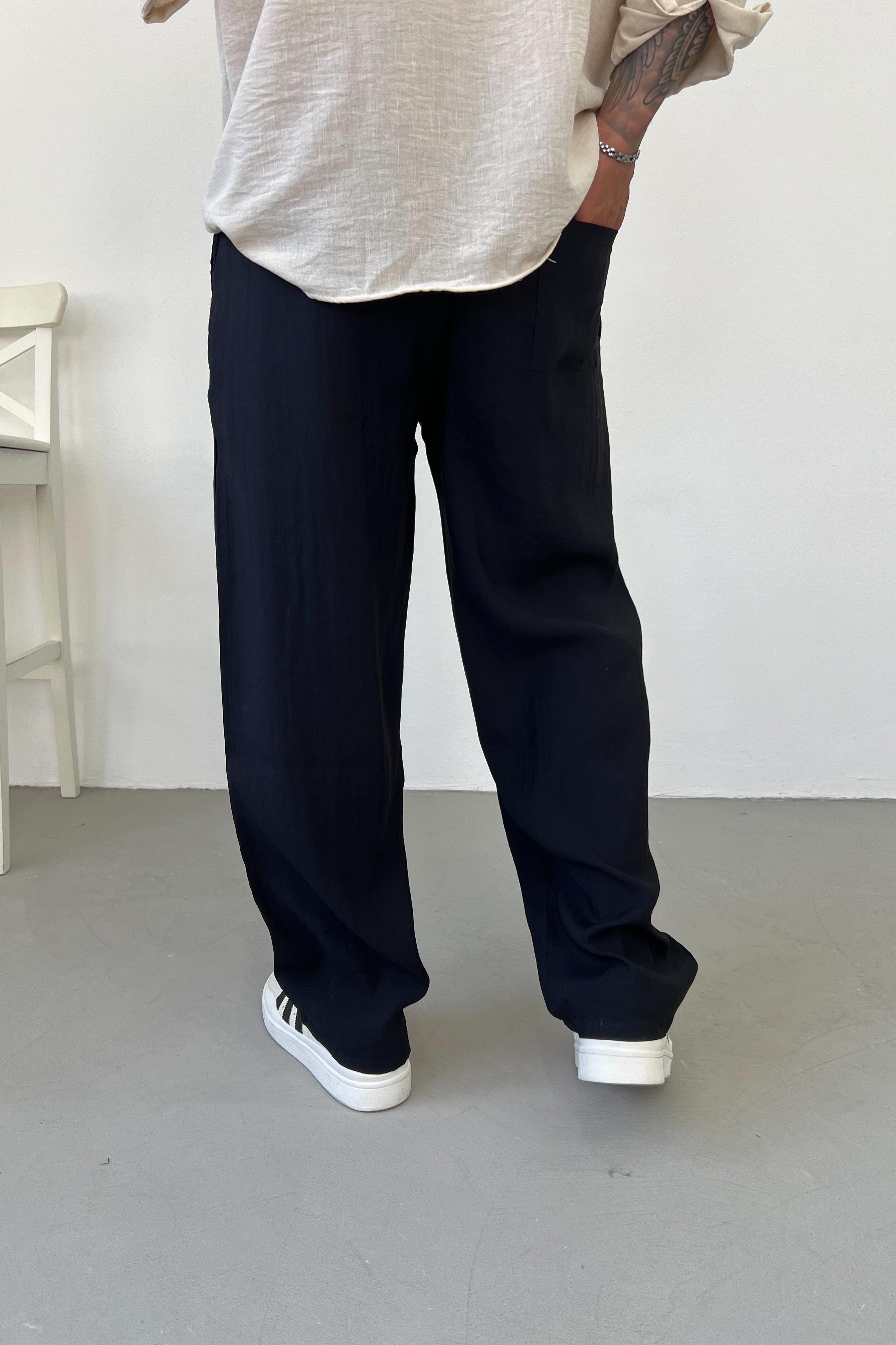 Modal Kumaş Siyah Basic Eşofman 1196