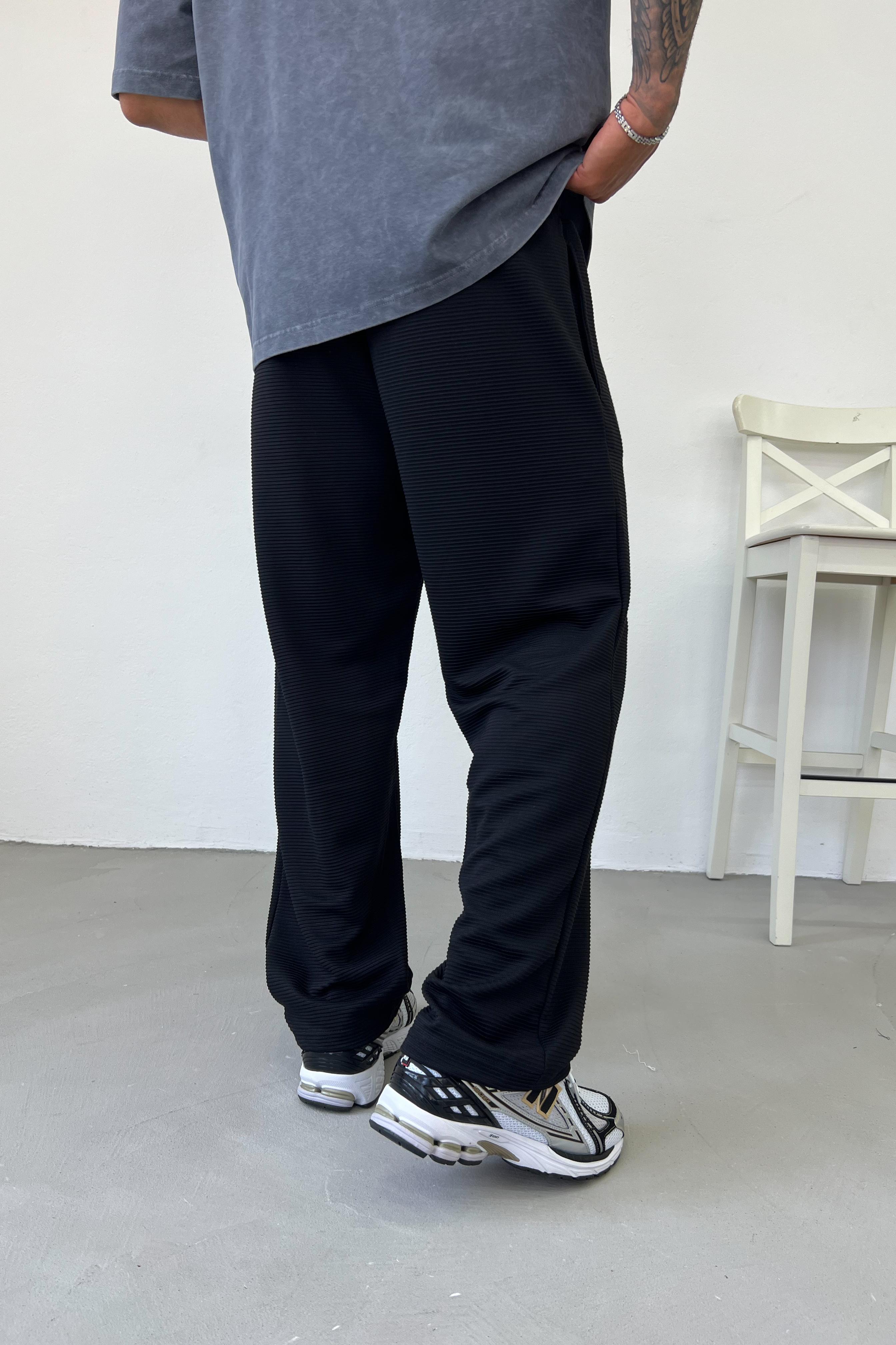 Yatay Çizgili Basic Baggy Eşofman 435