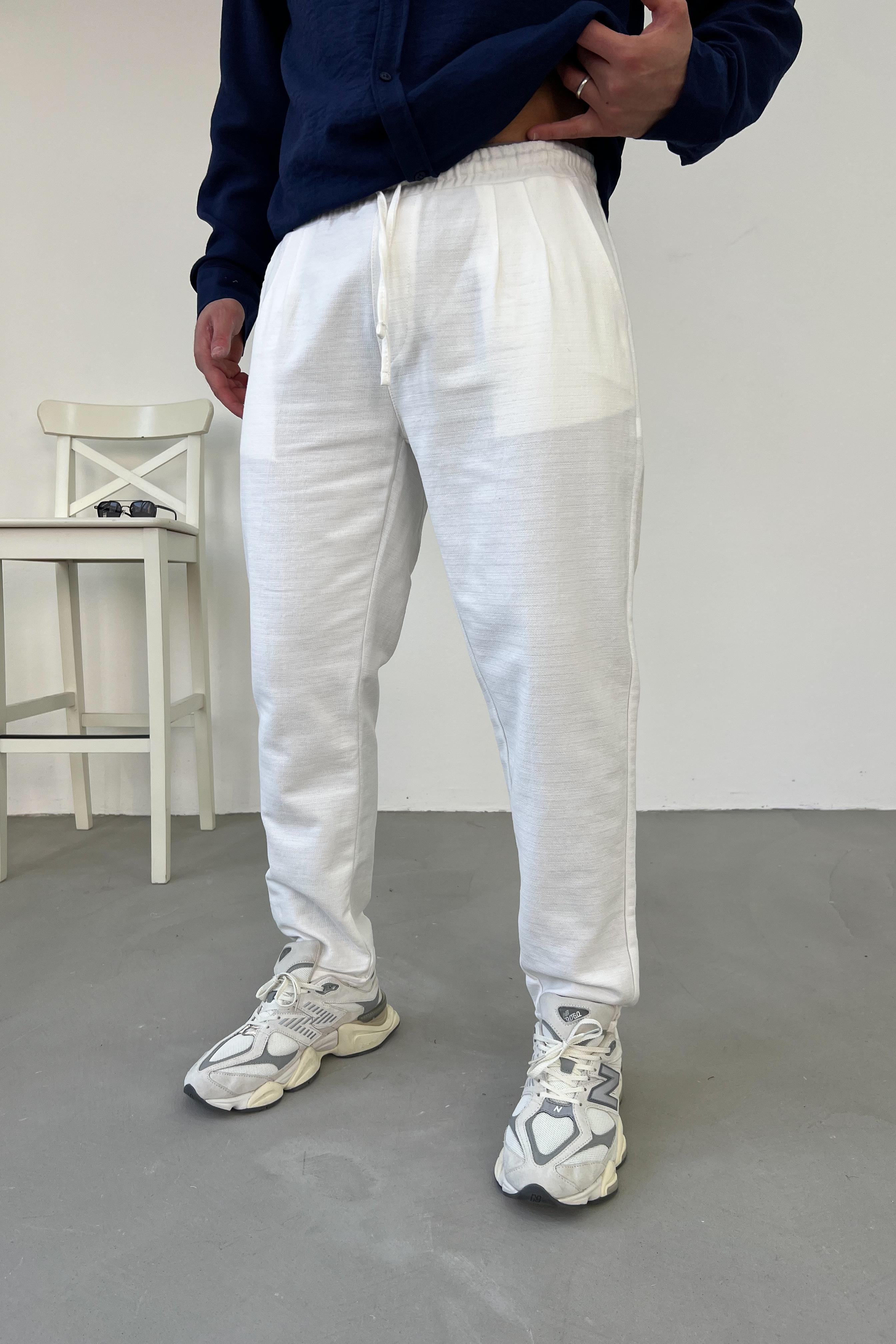 Duble Paça Pileli Keten Pantolon 0010